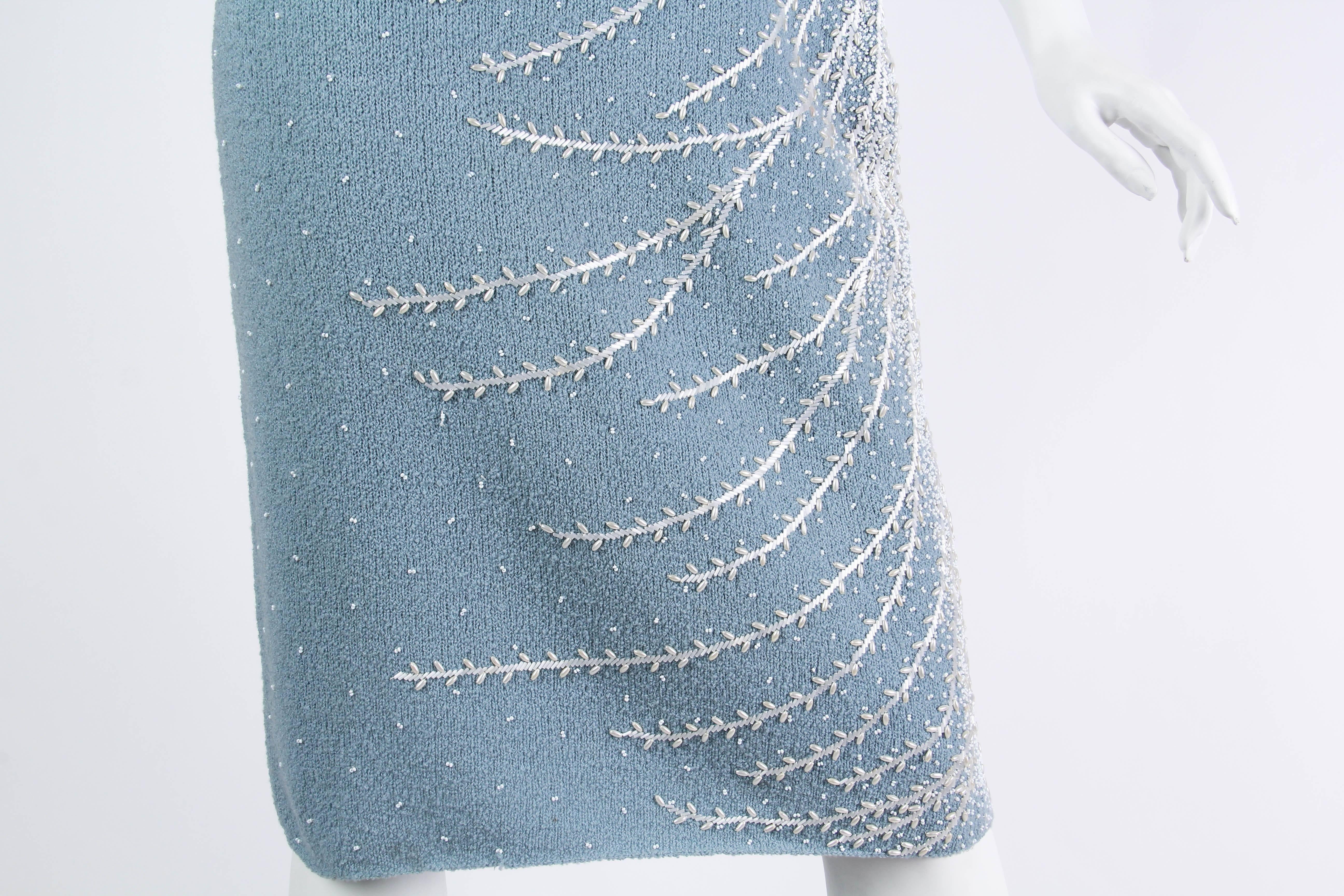 Women's 1950s Beaded Knit Wiggle Dress