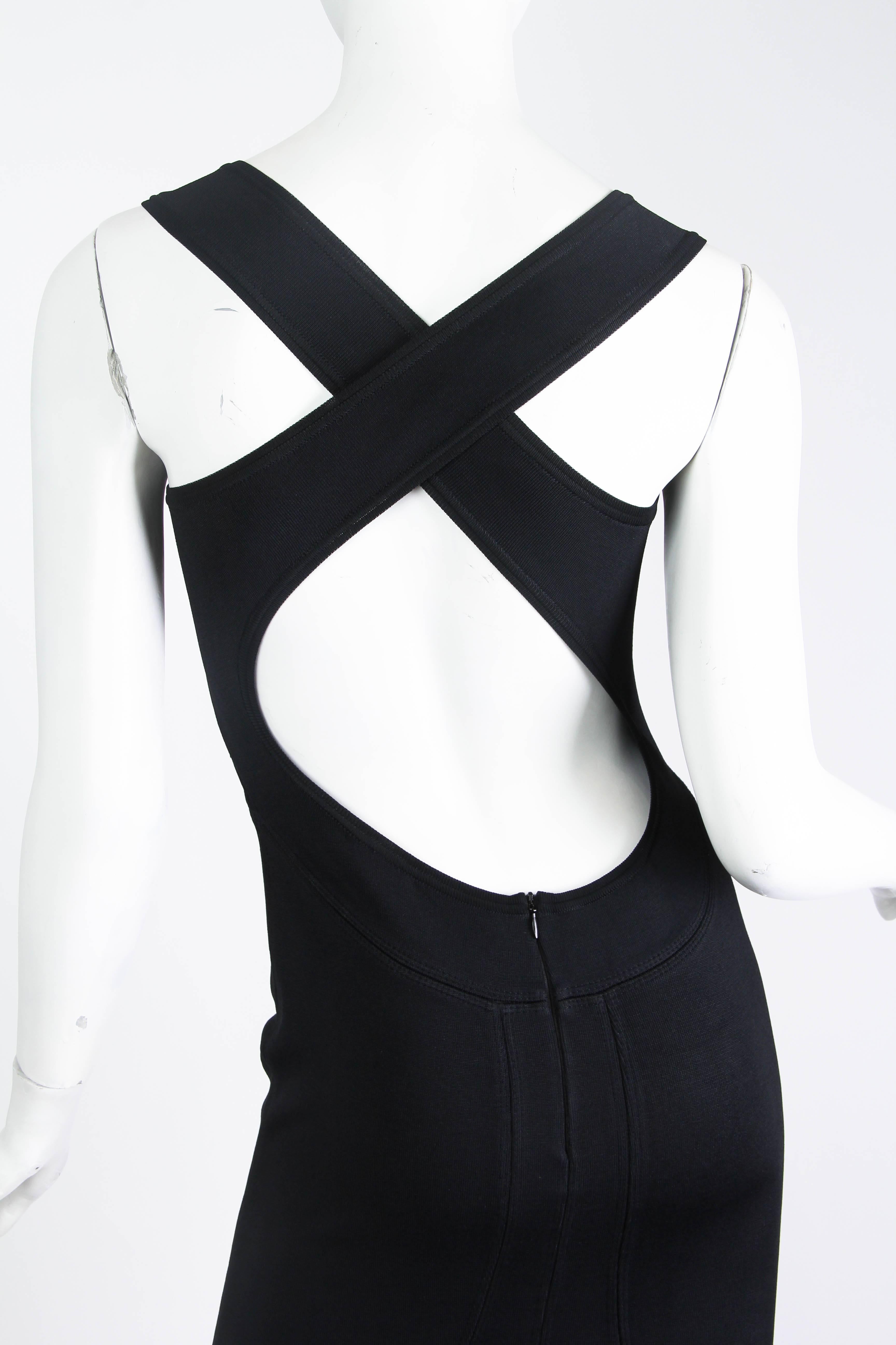 ANNI '80 AZZEDINE ALAIA  Vestito sexy aperto sulla schiena in vendita 4