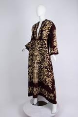Antique Ottoman Gold Embroidered Velvet Dress From Turkey