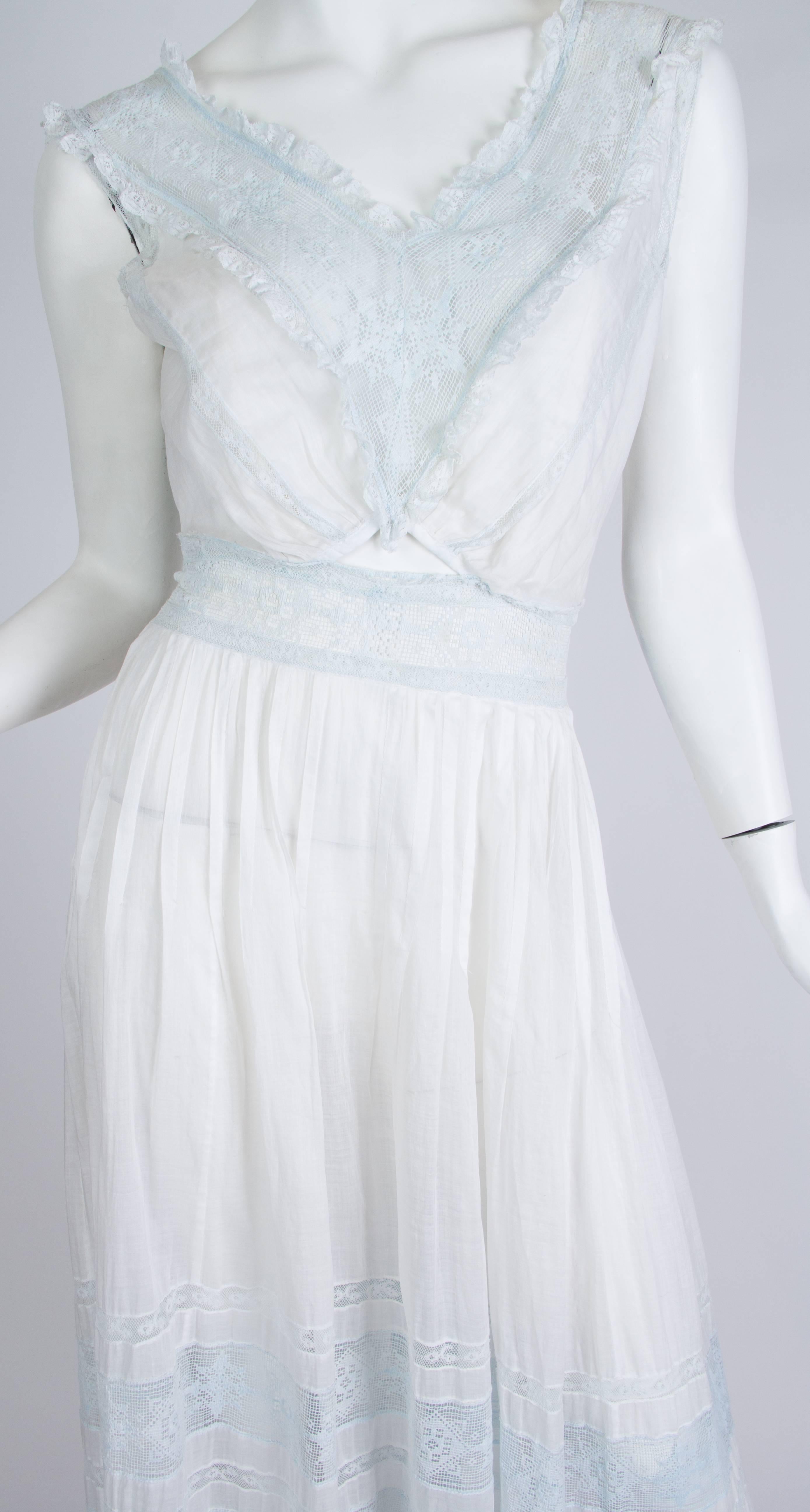 Backless Re-built Edwardian Cotton Lace Tea Dress 1