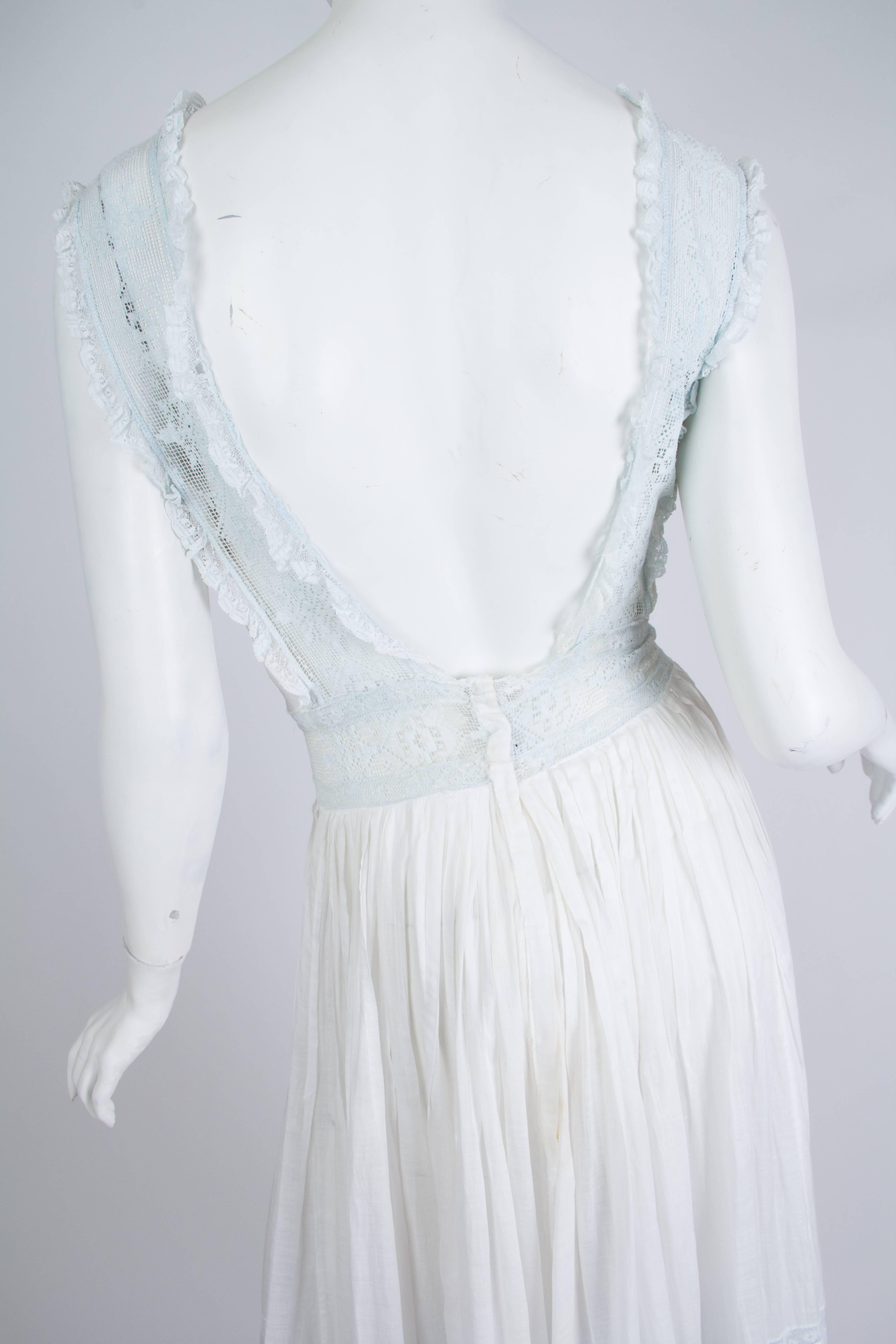 Backless Re-built Edwardian Cotton Lace Tea Dress 3
