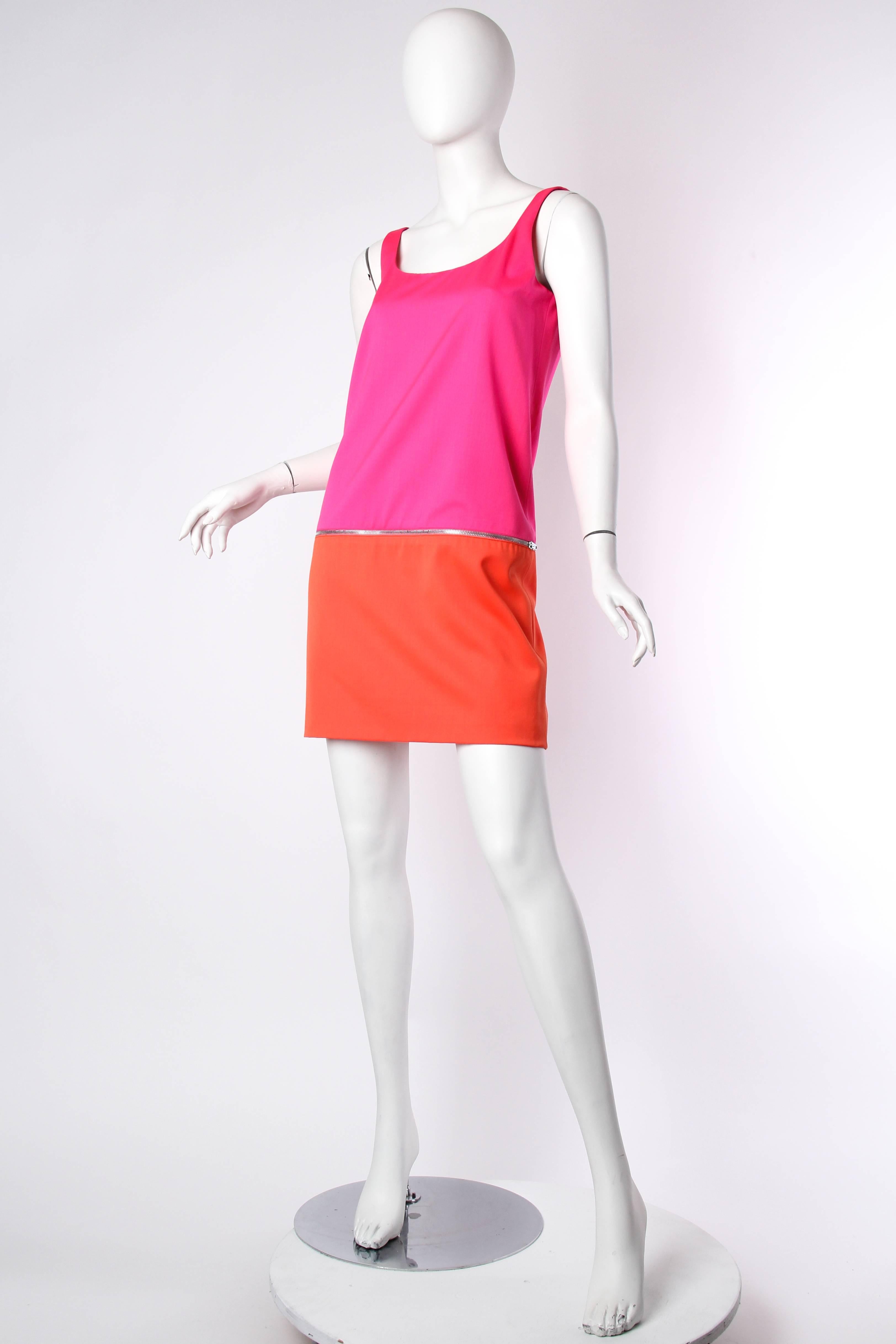 Women's Stephen Sprouse 1980s Ss85 Mod Zipper Dress