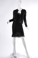 John Galliano Knit and Lace Slip Dress with Sweater