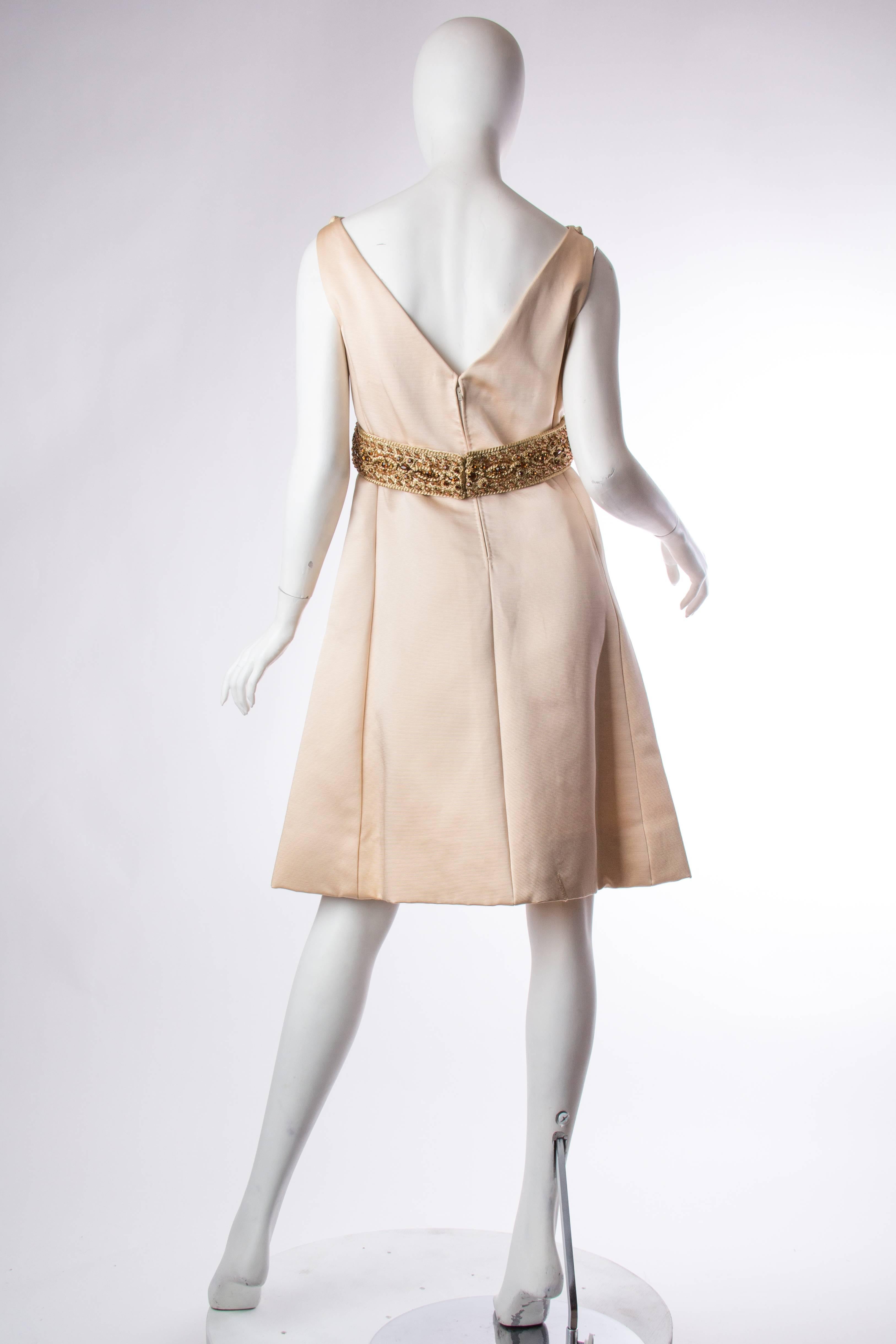 Beautifully cut 1960s Dress with Gold and Crystal Detailing In Excellent Condition In New York, NY