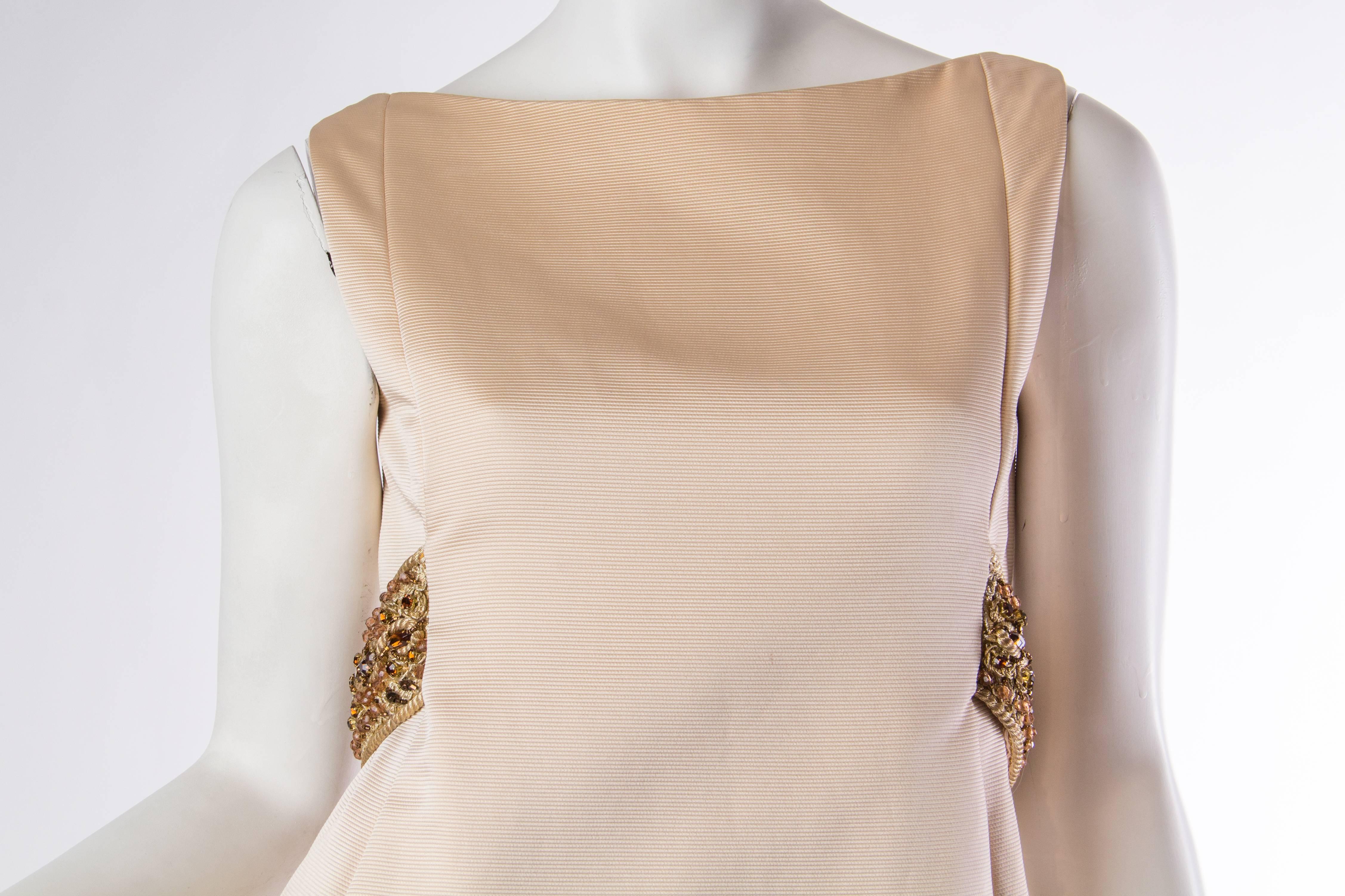 Beautifully cut 1960s Dress with Gold and Crystal Detailing 1