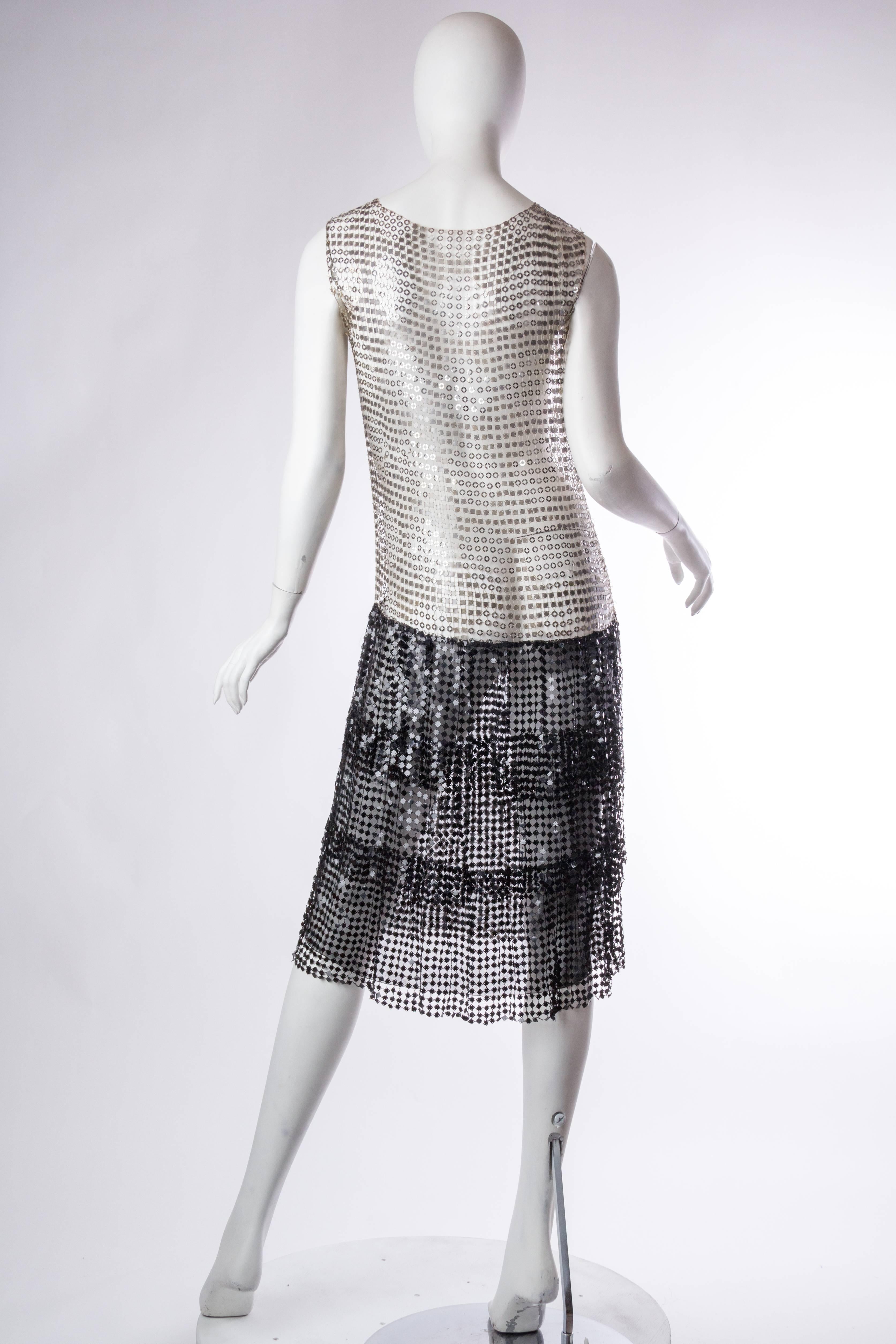 Women's Spectacular 1920s Art Deco Sequin Net Dress