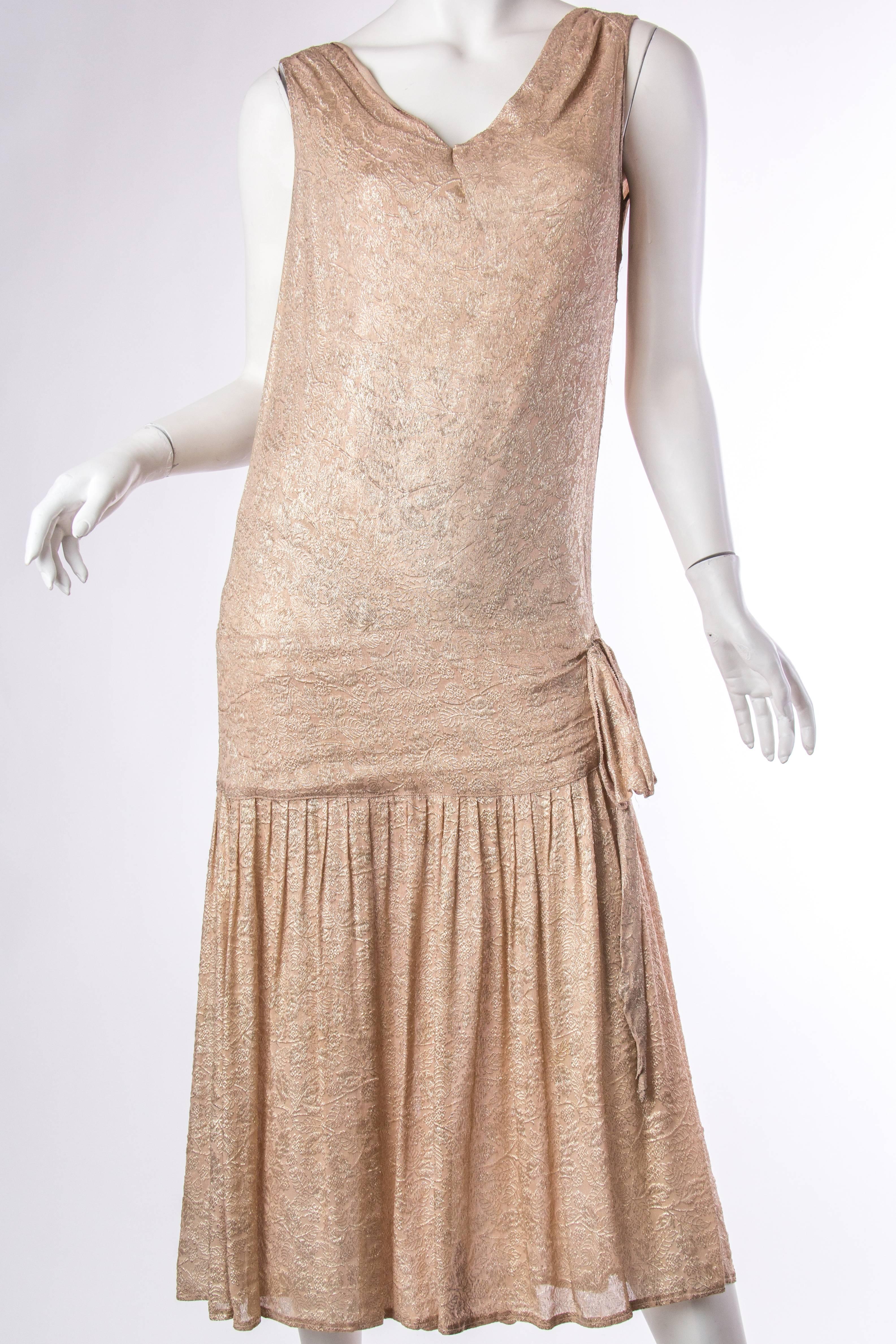Brown 1920s Silk Lamé Dress
