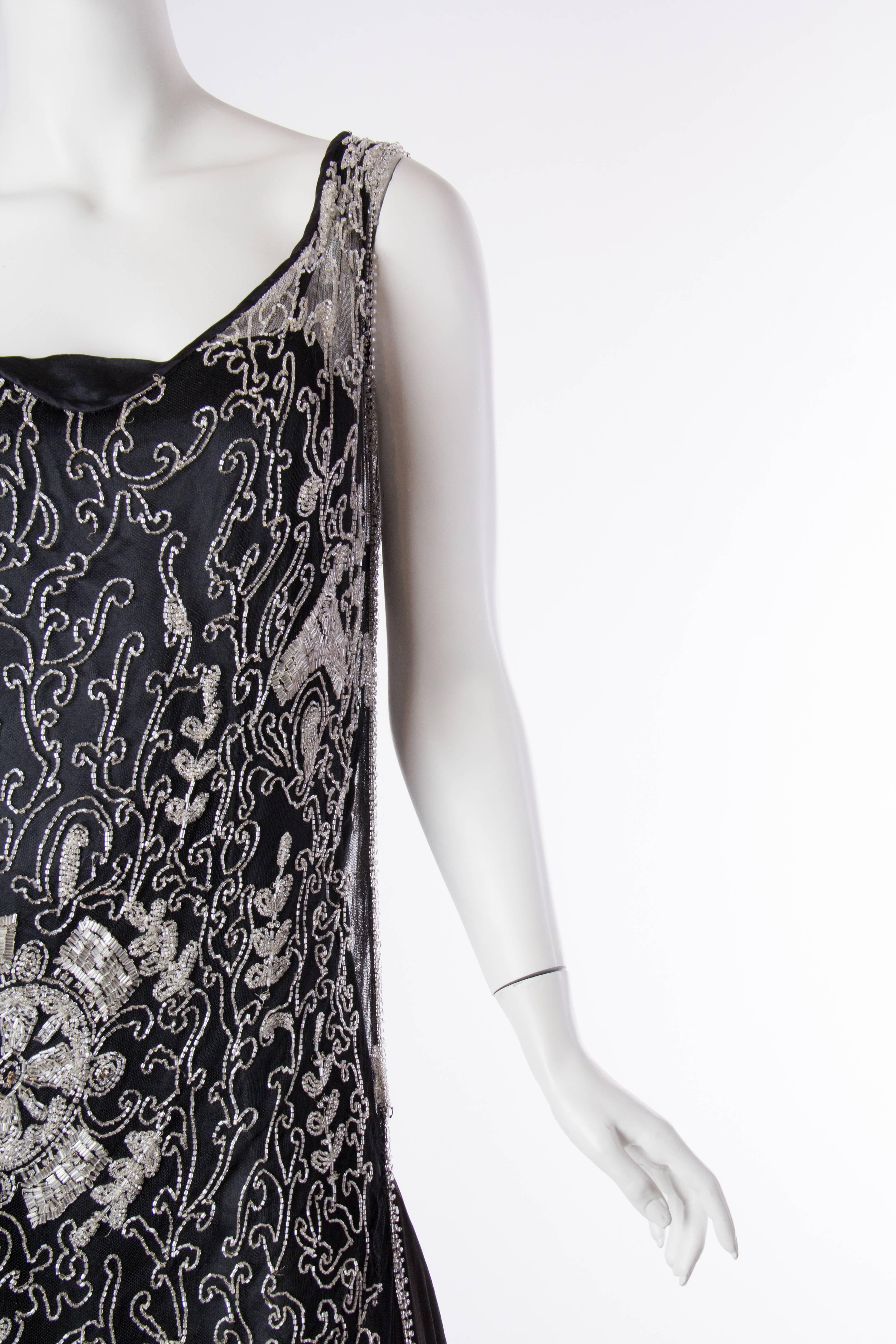 1920s Beaded Silk Net Dress 1