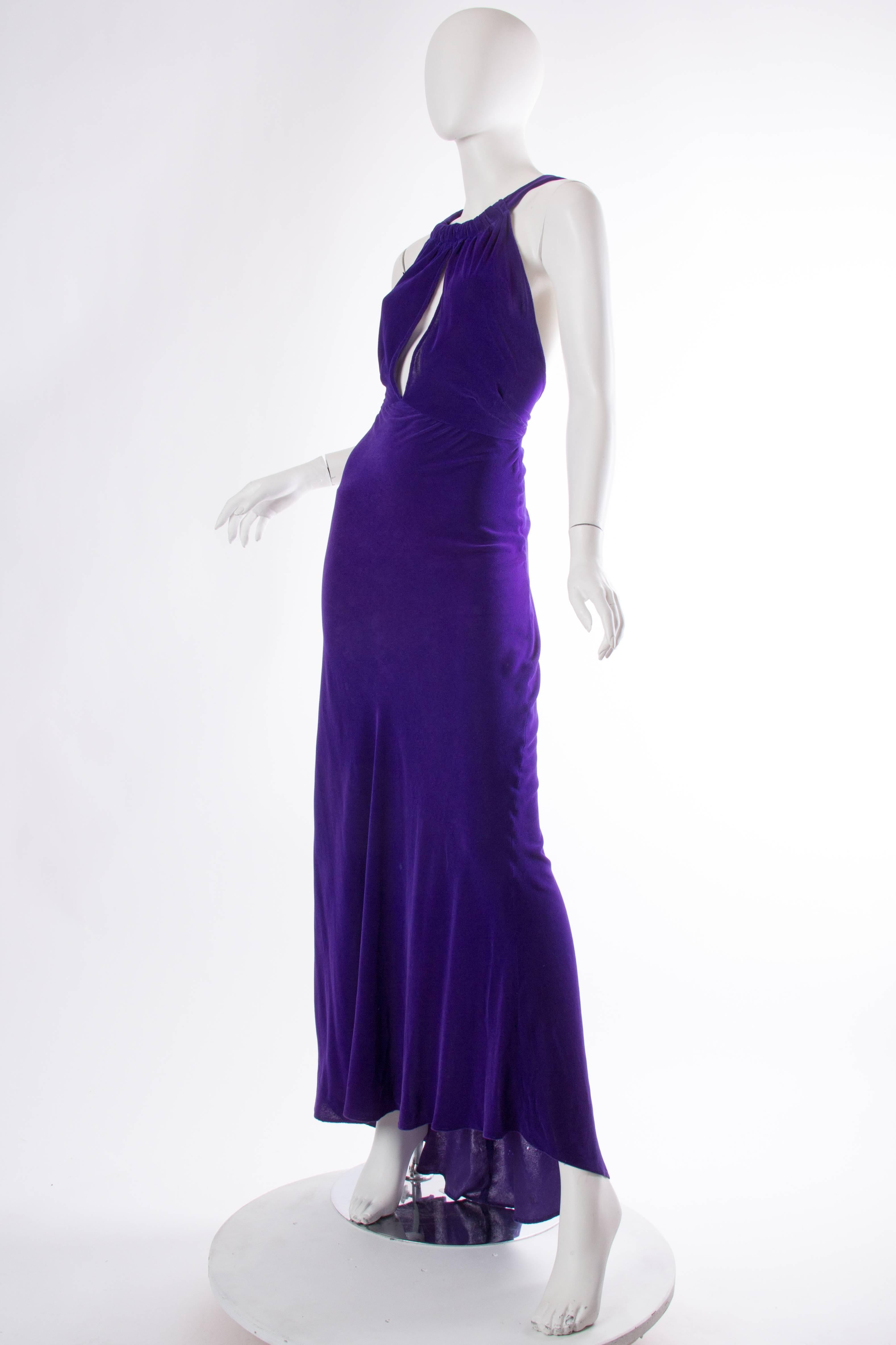 Women's 1930s Backless Bias Cut Silk Velvet Gown