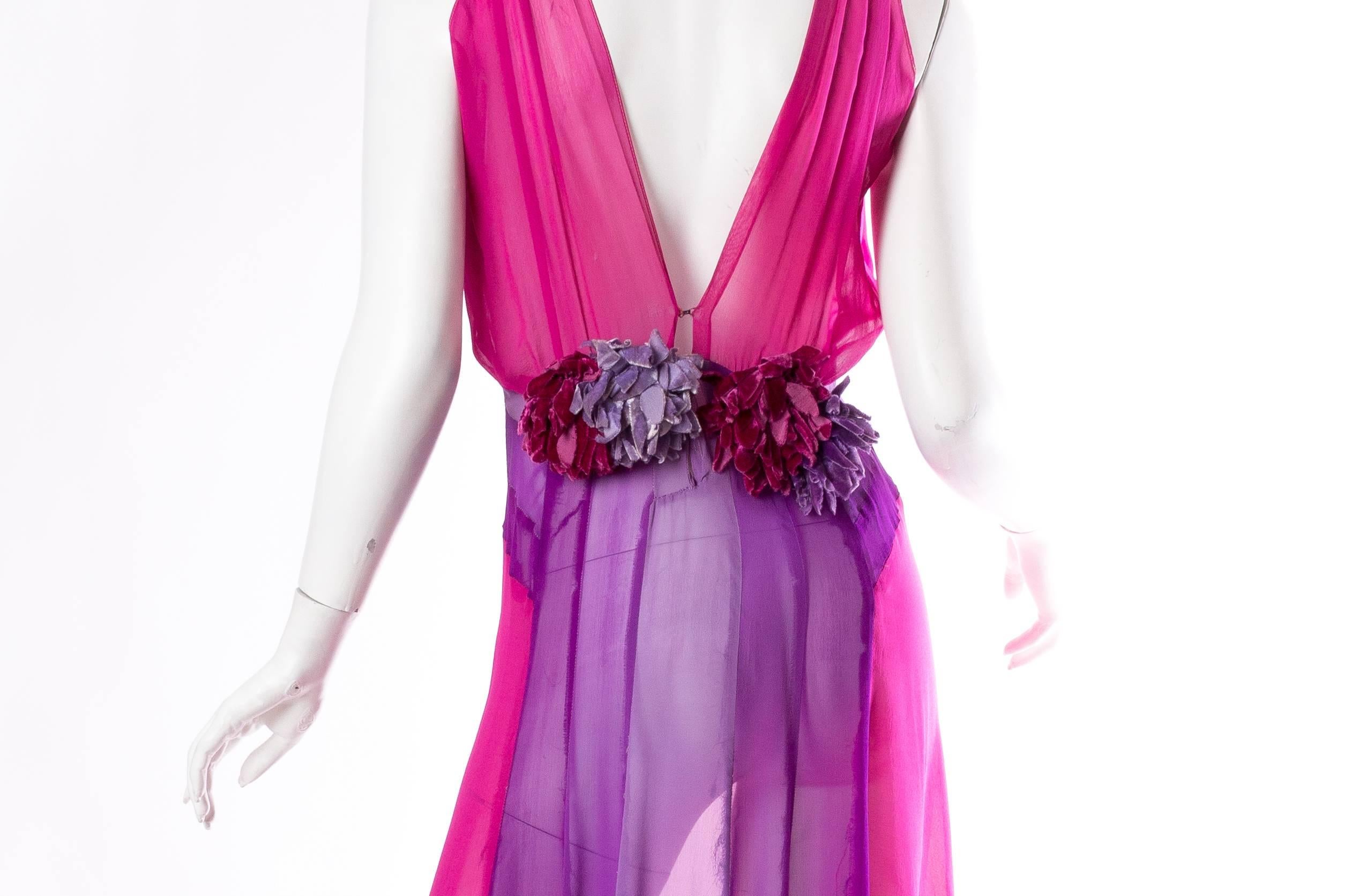1930s Silk Chiffon Bias-Cut Dress 2