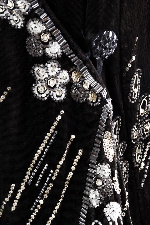 1920s Art Deco Beaded Velvet Wrap-Dress Boho Vest with Crystals at ...