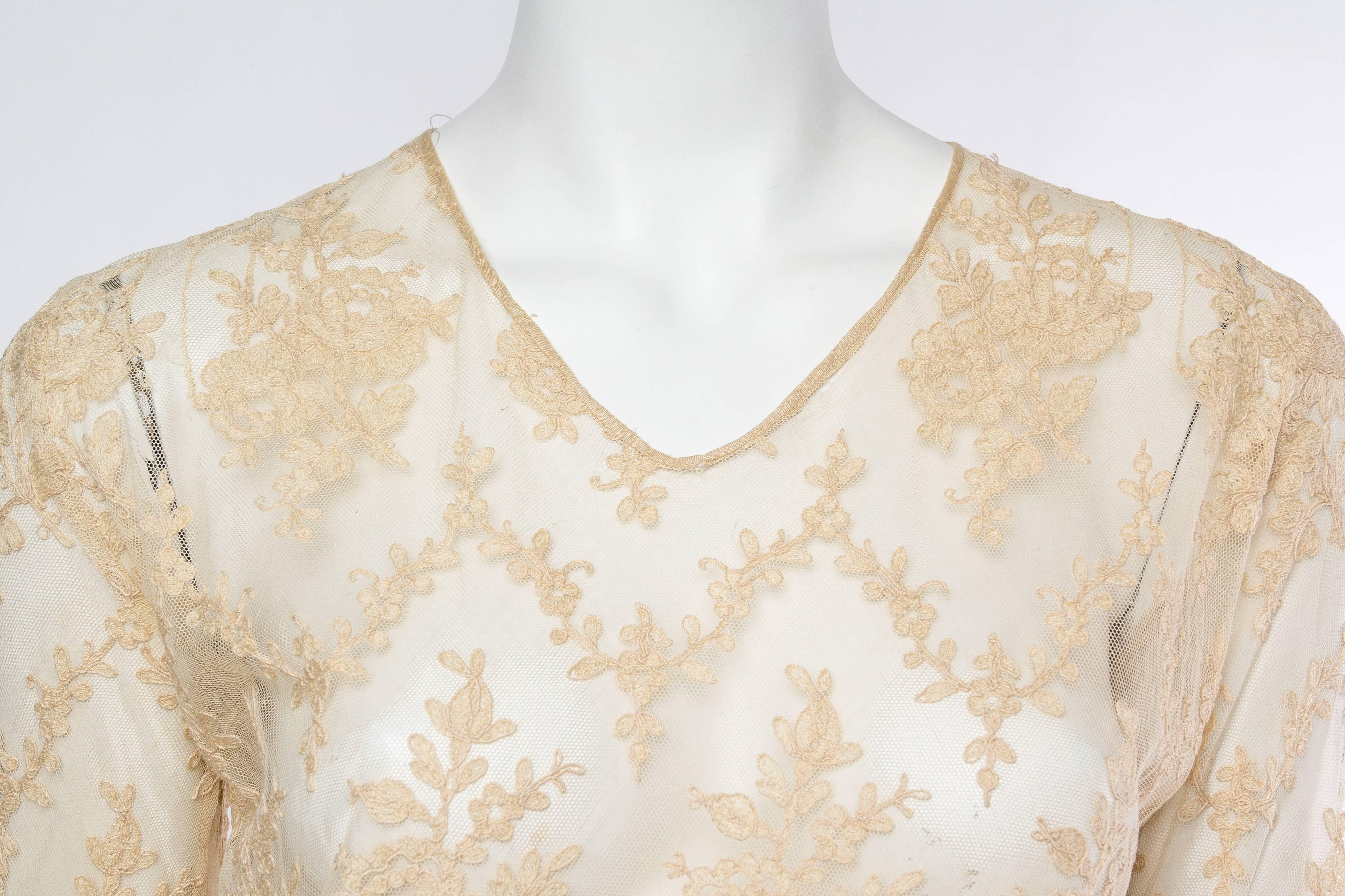 Women's 1920s Sheer Lace Blouse