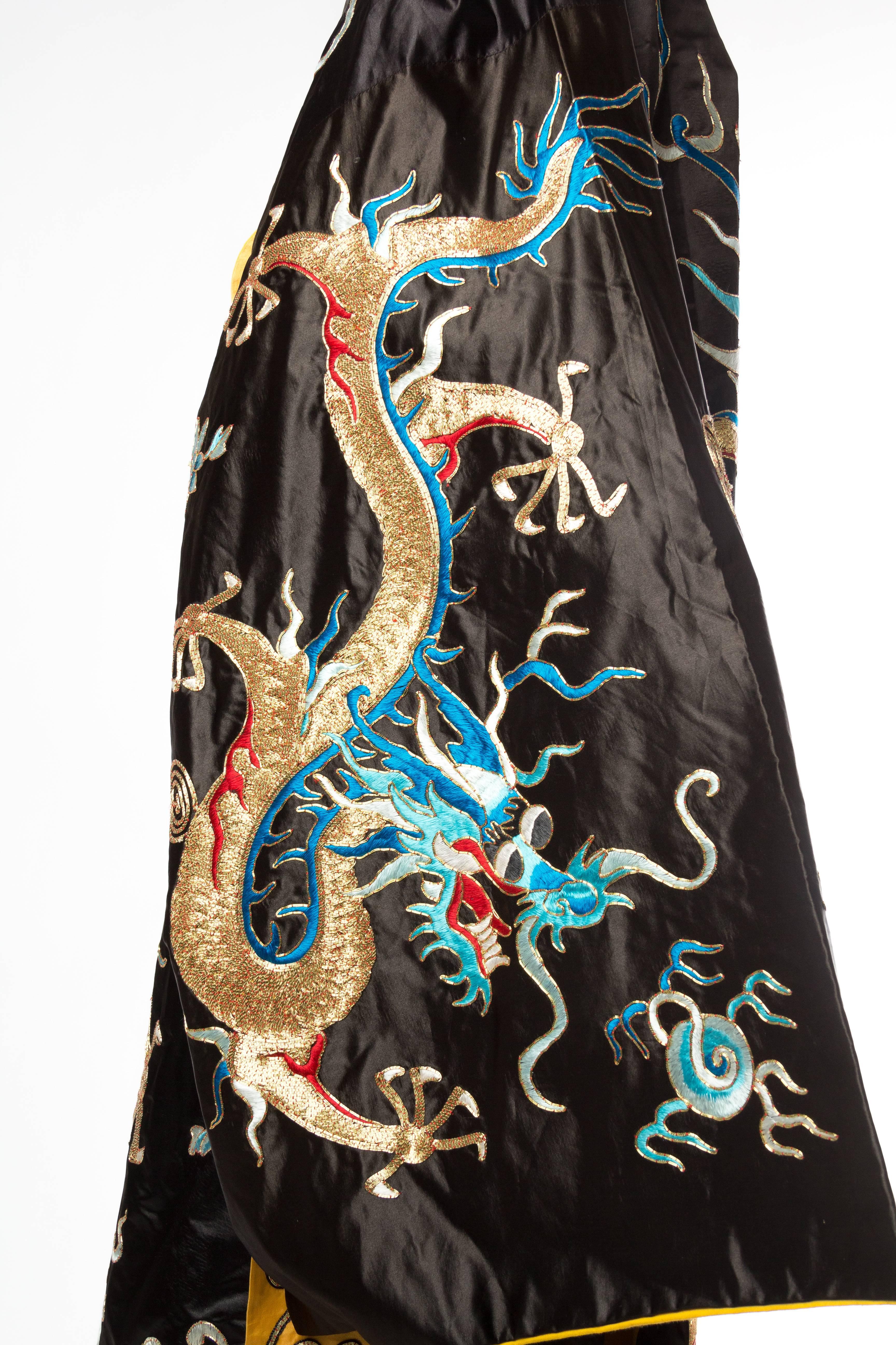 Black Chinese Opera Emperor's Dragon Robe