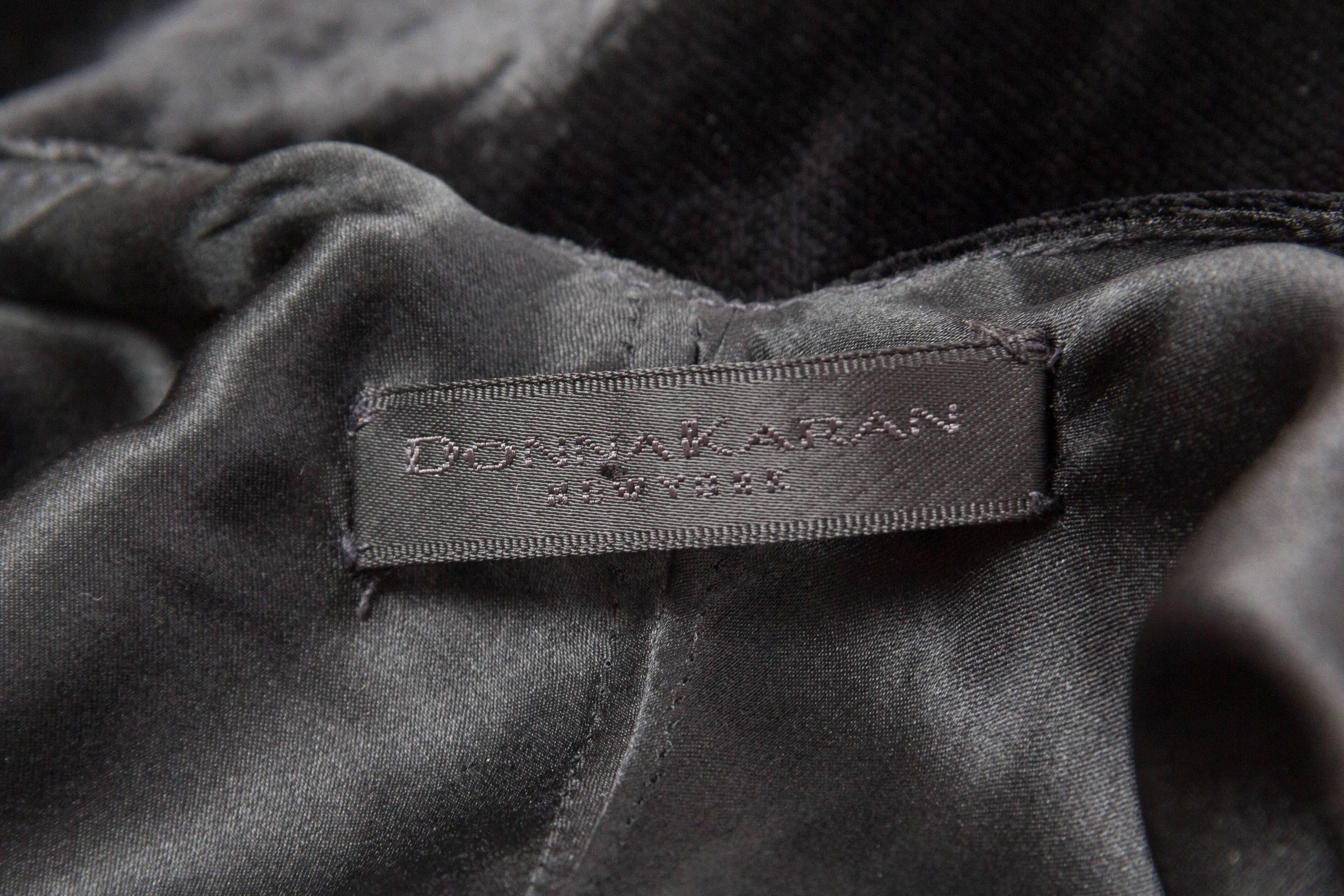 1990S DONNA KARAN Black Bias Cut Rayon & Silk Velvet 1930S Backless Style Gown For Sale 5