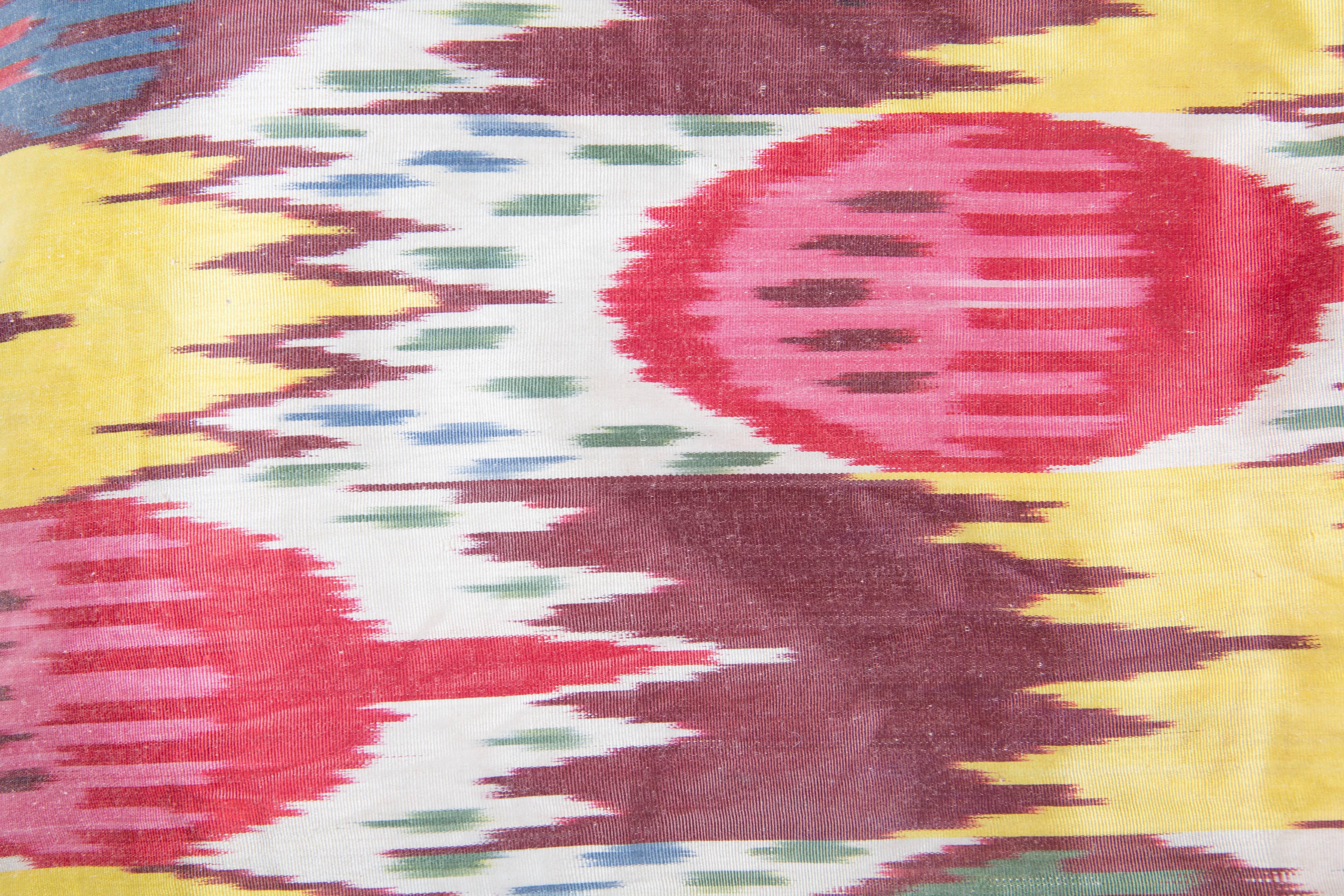1990S Multicolor Hand Woven Silk Ikat Duster Made From Antique Fabric 5