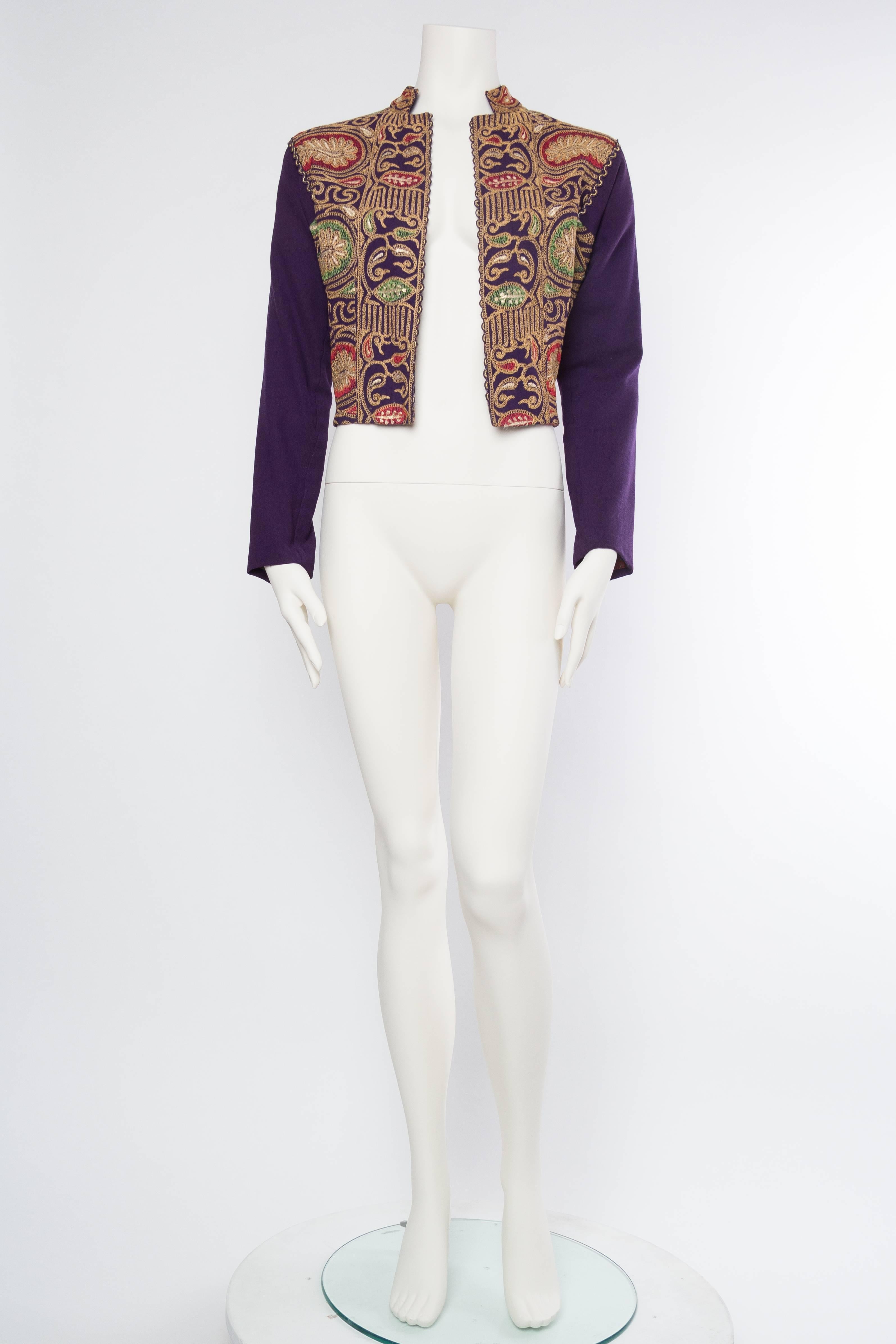 Black Paisley Embroidered Jacket by Tina Lesser