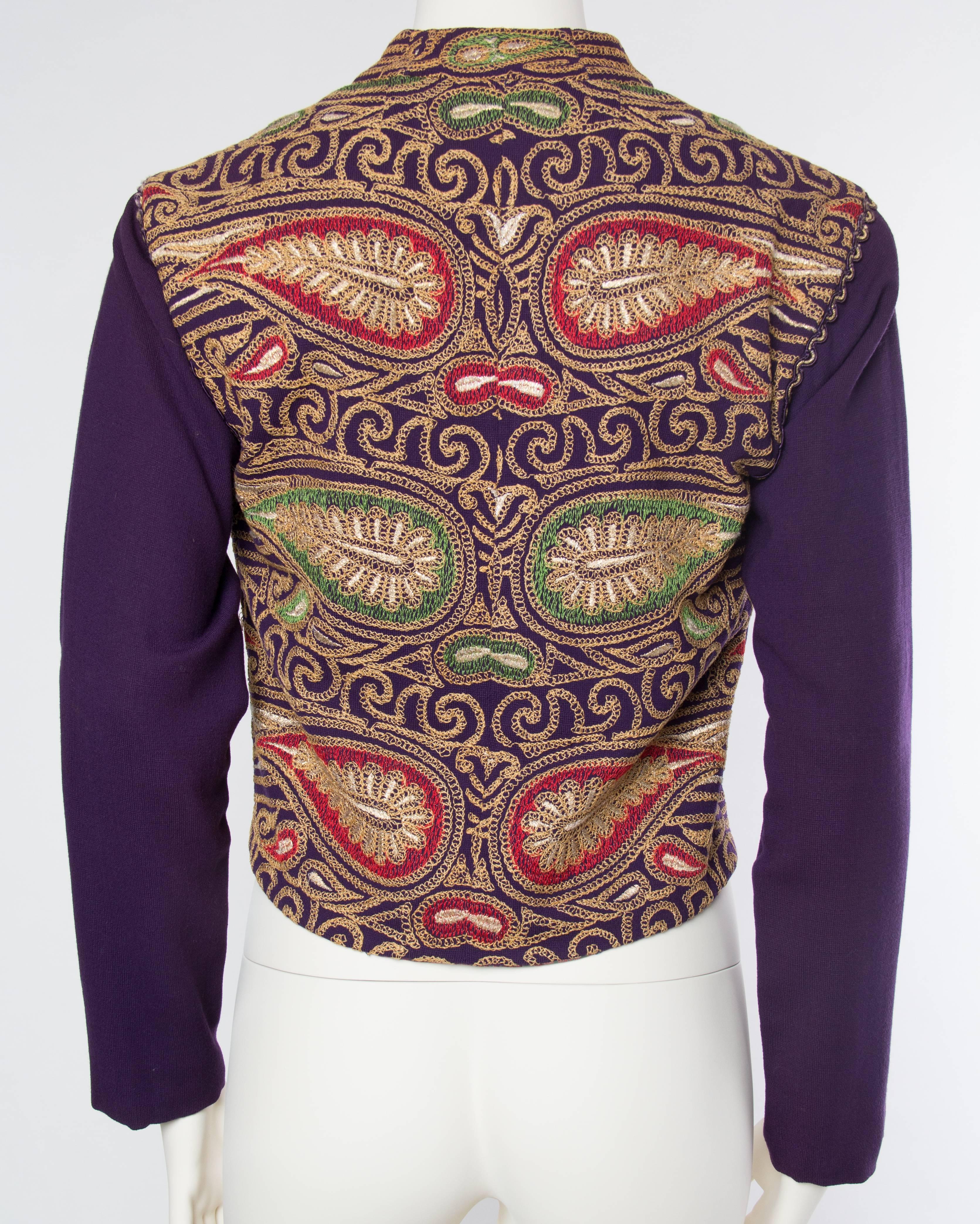 Women's Paisley Embroidered Jacket by Tina Lesser