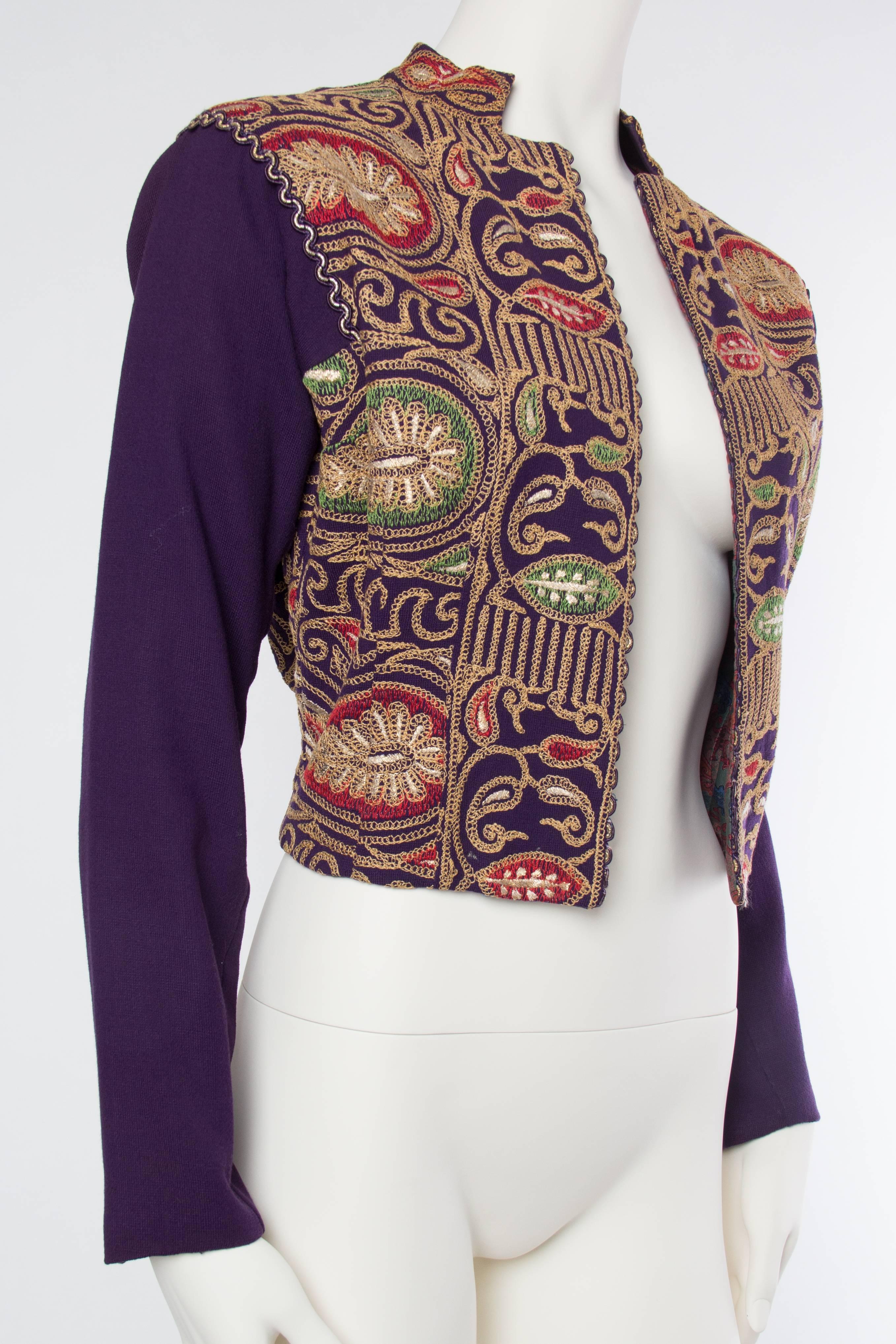 Paisley Embroidered Jacket by Tina Lesser In Excellent Condition In New York, NY