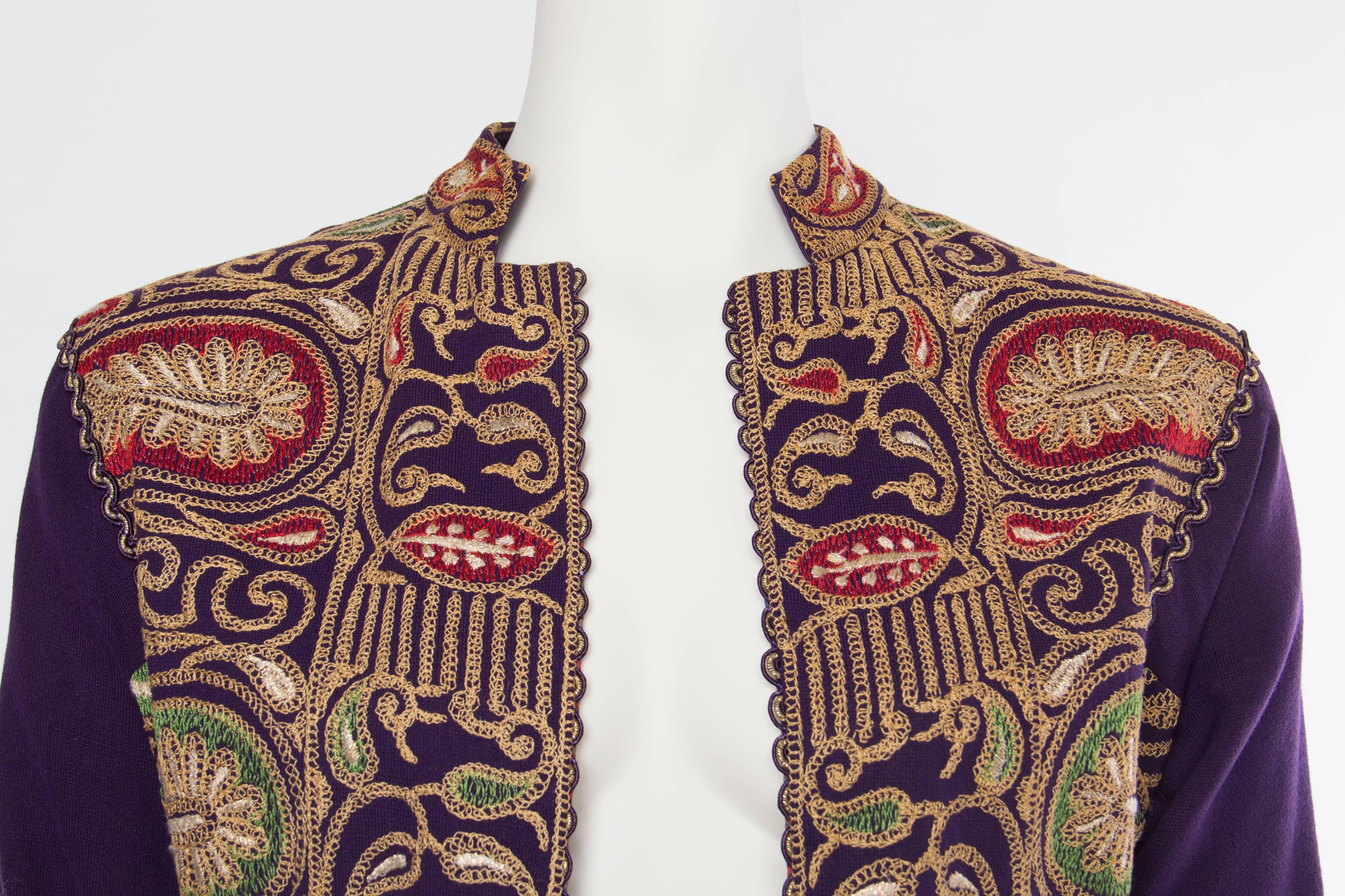 Paisley Embroidered Jacket by Tina Lesser 1