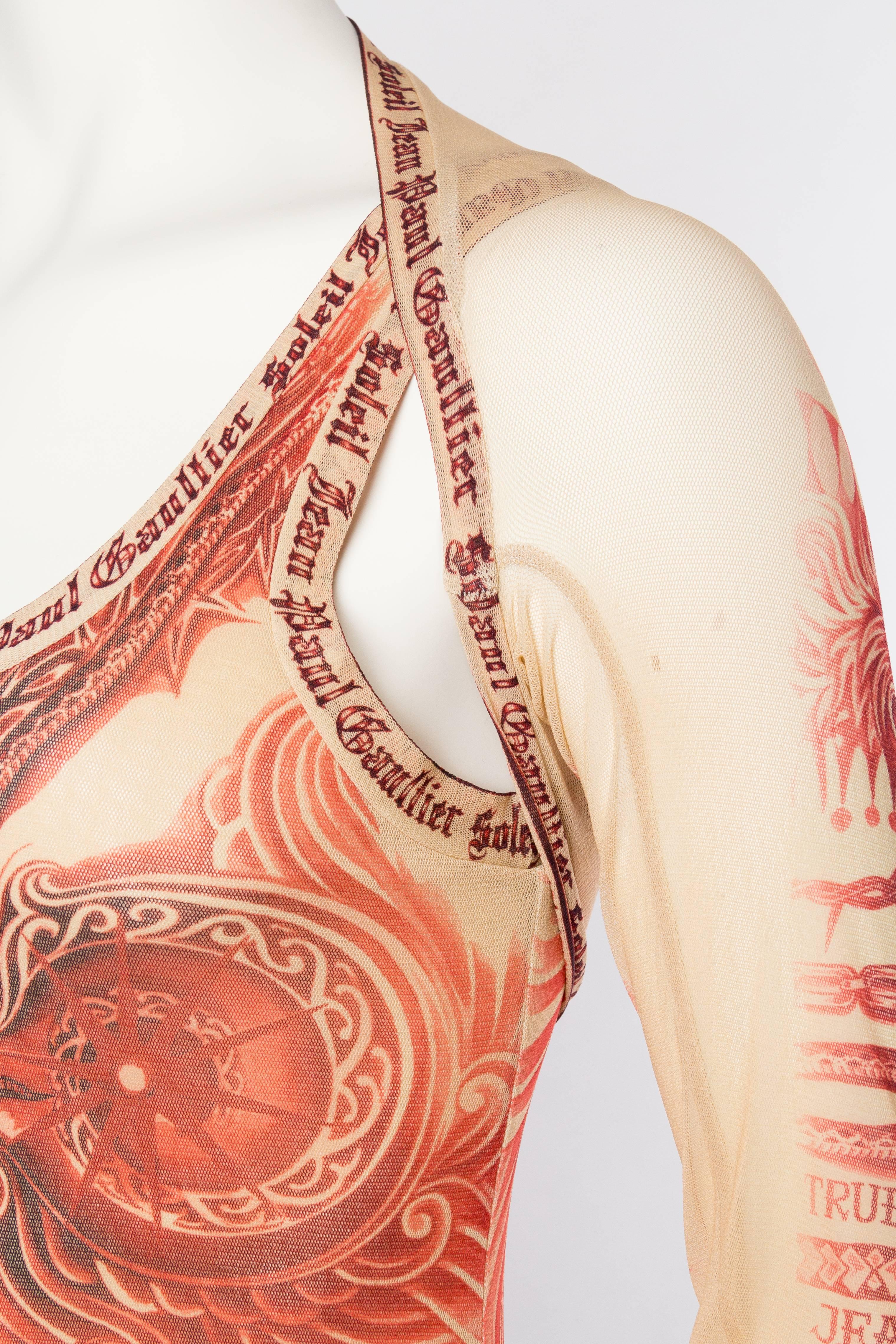Jean Paul Gaultier Tattoo Print Dress & Bolero In Excellent Condition In New York, NY