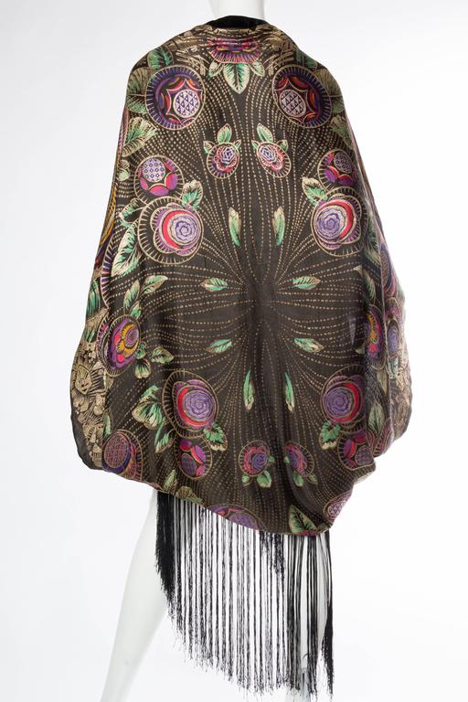 Phenomenal 1920s Lamé Cocoon Coat with Fringe at 1stDibs 1920s cocoon
