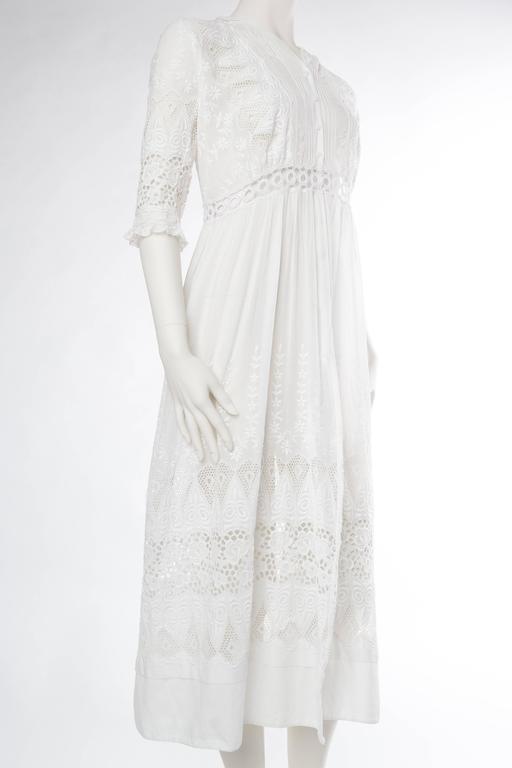 Edwardian Lace and Cotton Duster For Sale at 1stDibs