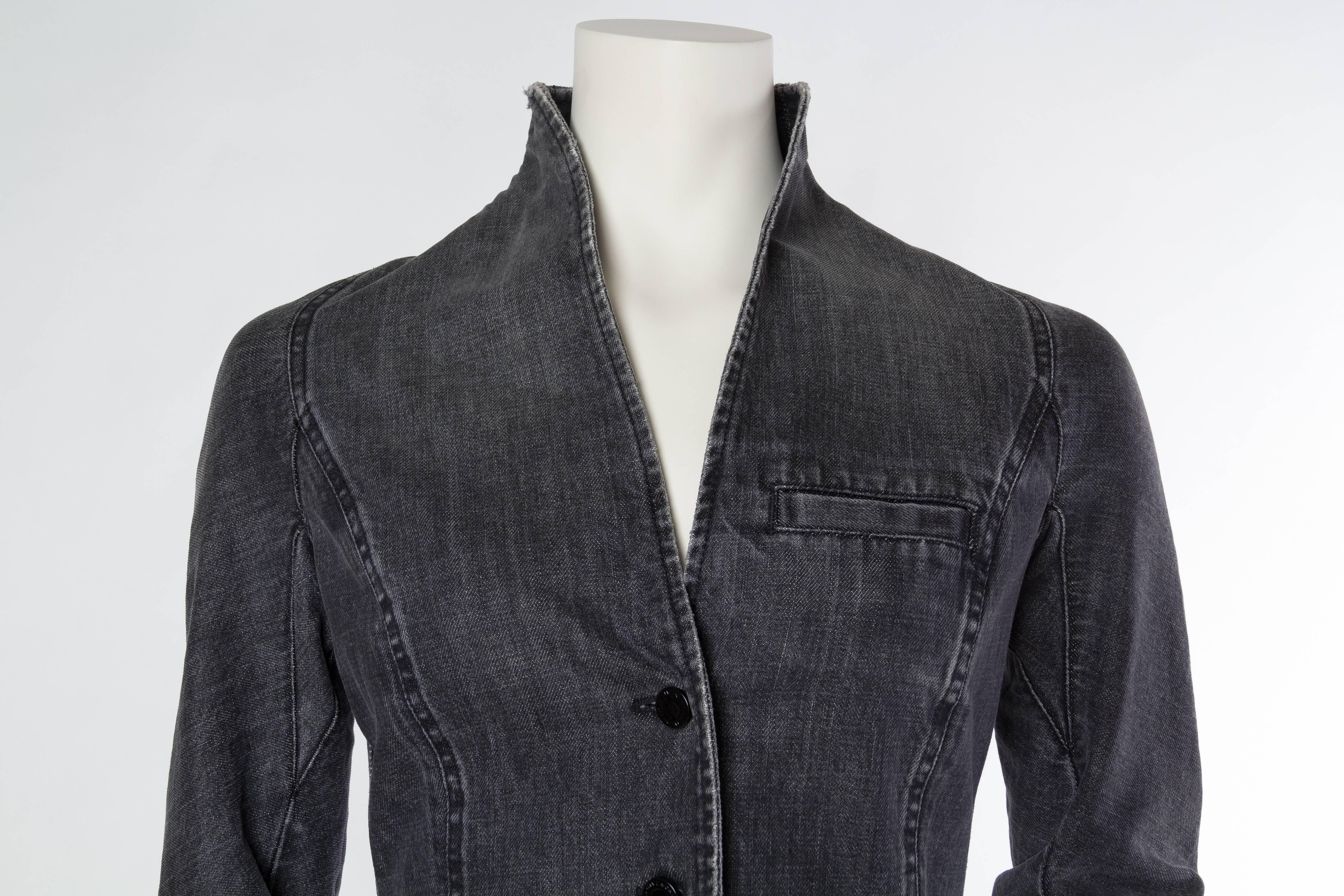 Victorian Style Givenchy Distressed Denim Frock Coat 1