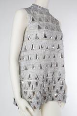 Space chic Mod 1960s Metallic Silver Micro-Mini Dress