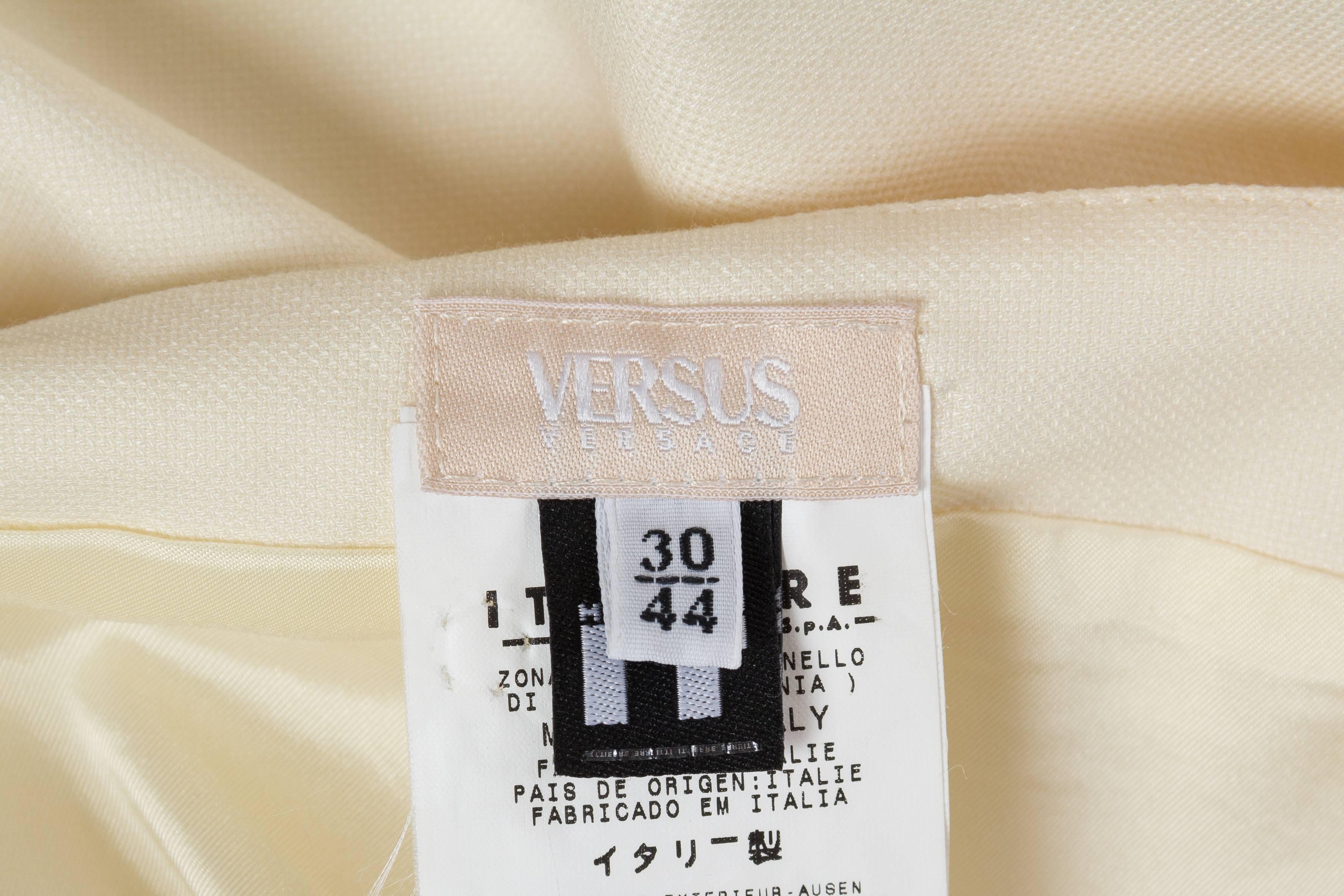 Gianni Versace Versus Stretch Cream Underwire Dress with Slit 5