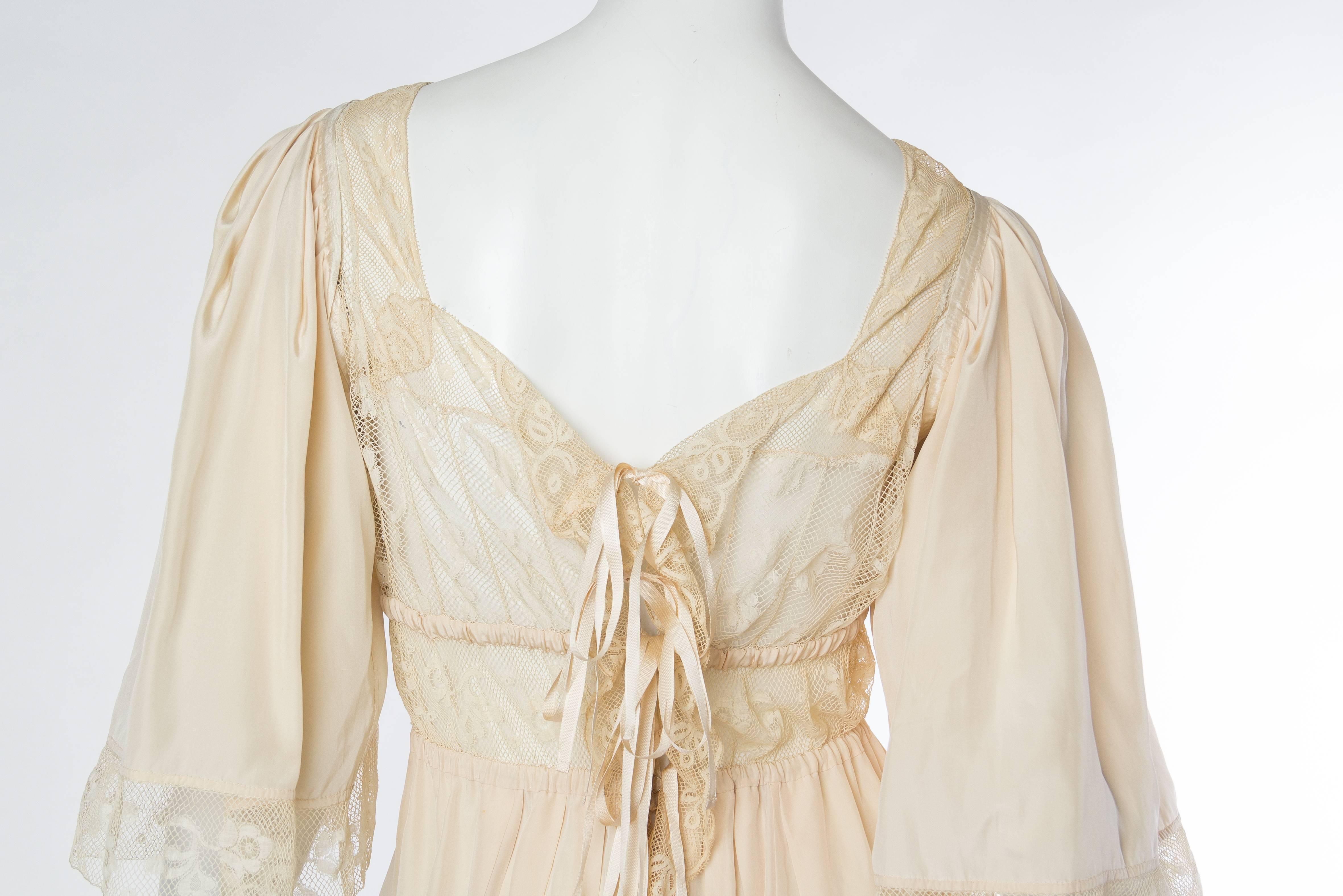 Edwardian Silk and Lace Negligee Dress 4
