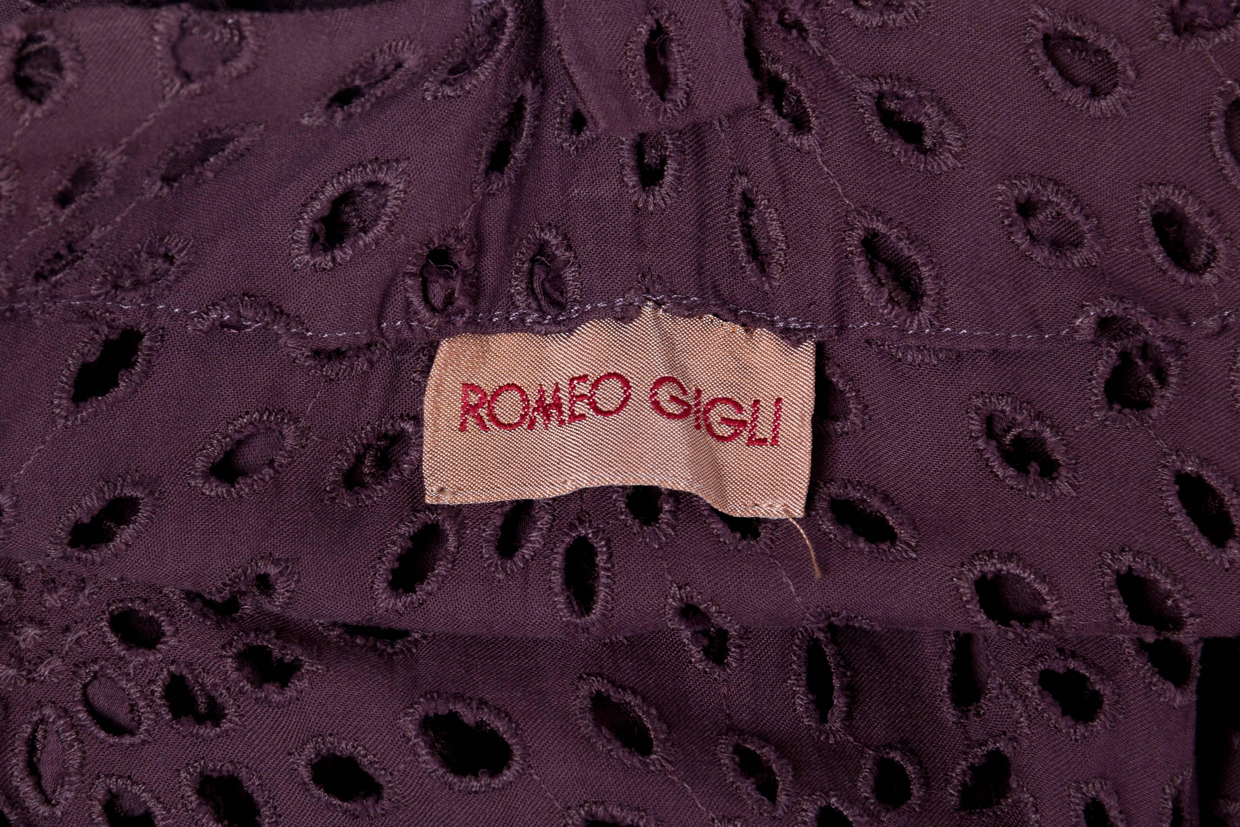 Awesome Romeo Gigli Oversized Eyelet Lace Blouse 4
