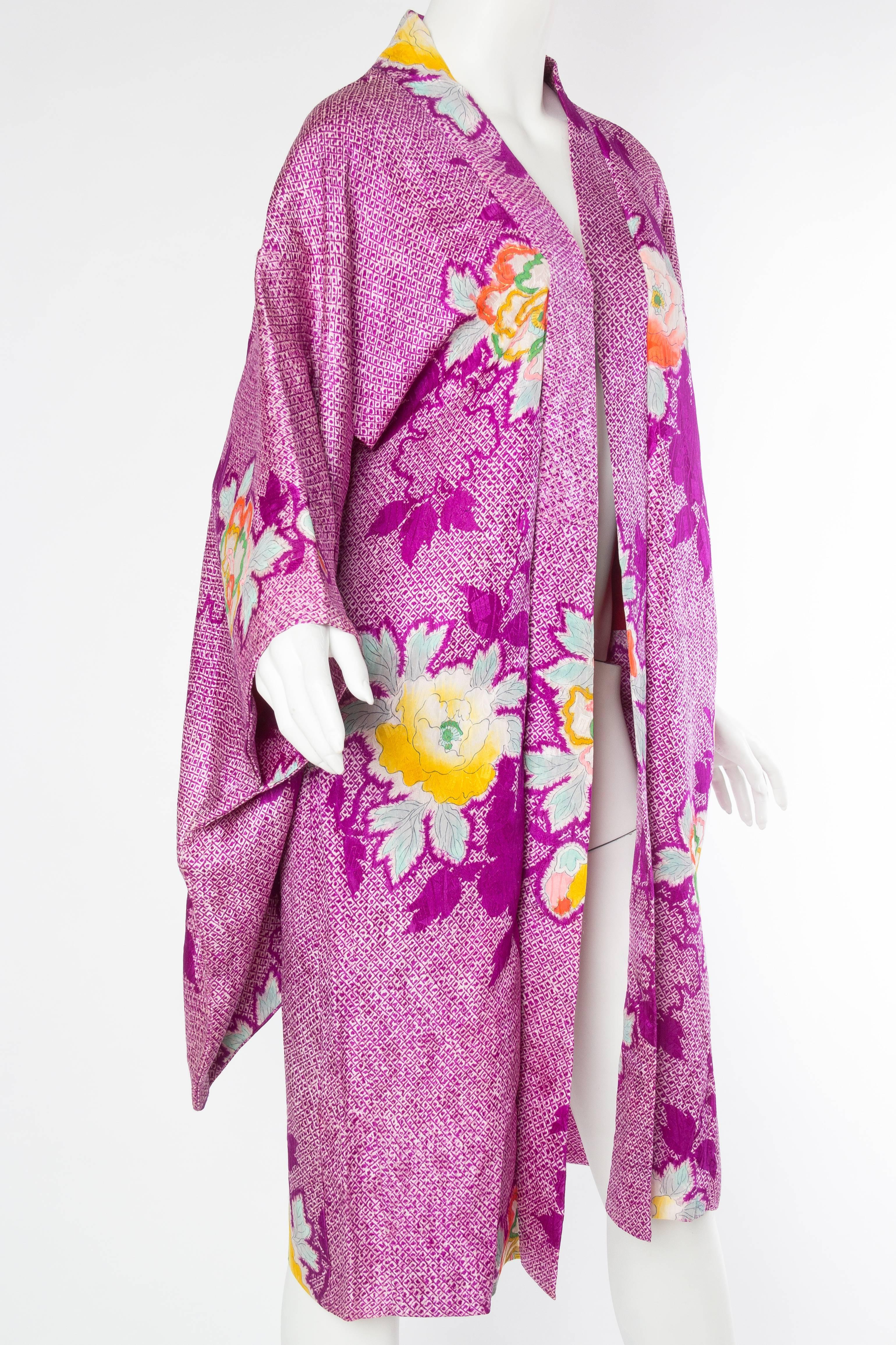 Purple Vintage Silk Kimono