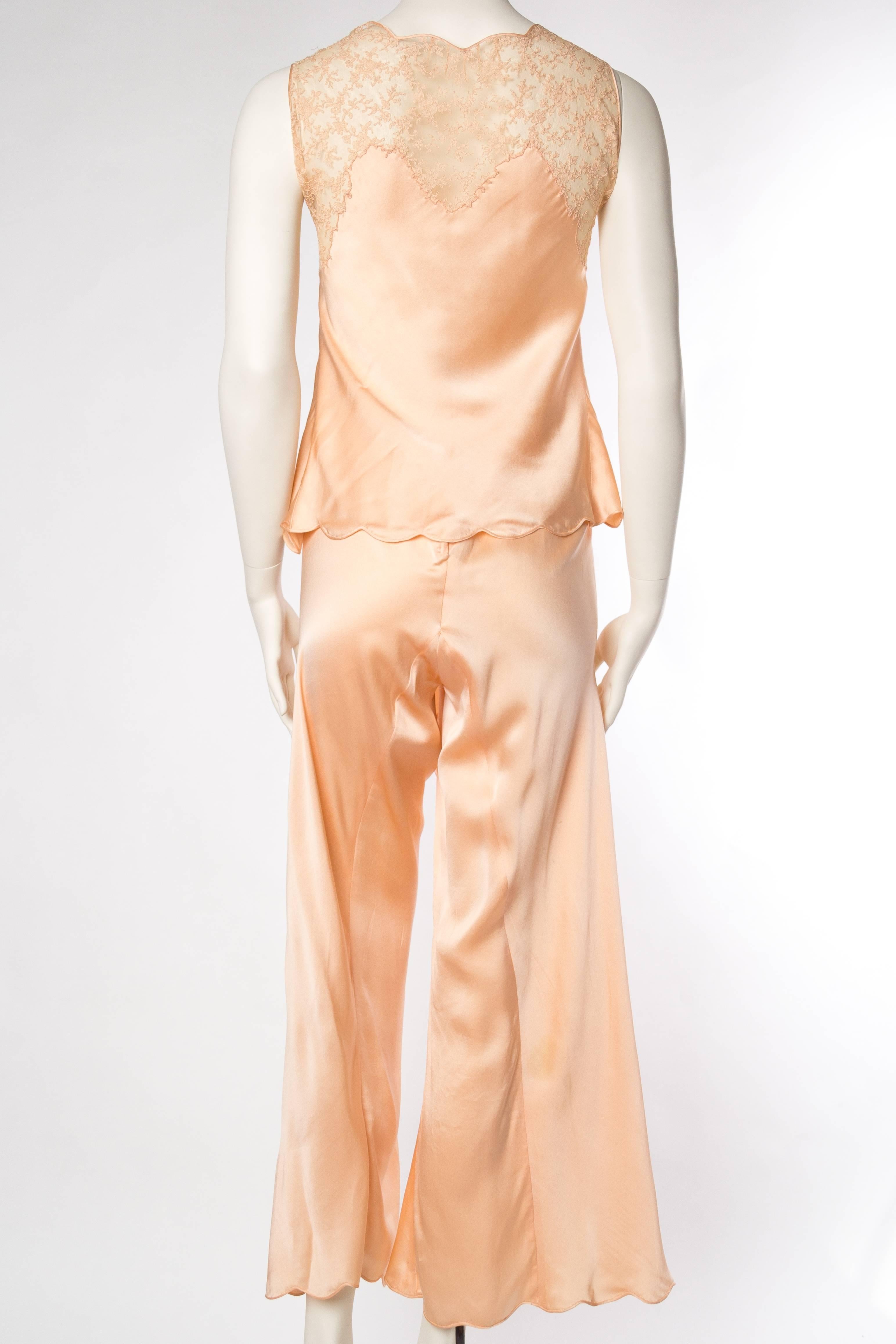 Sensual 1930s Silk Couture Pajamas 2