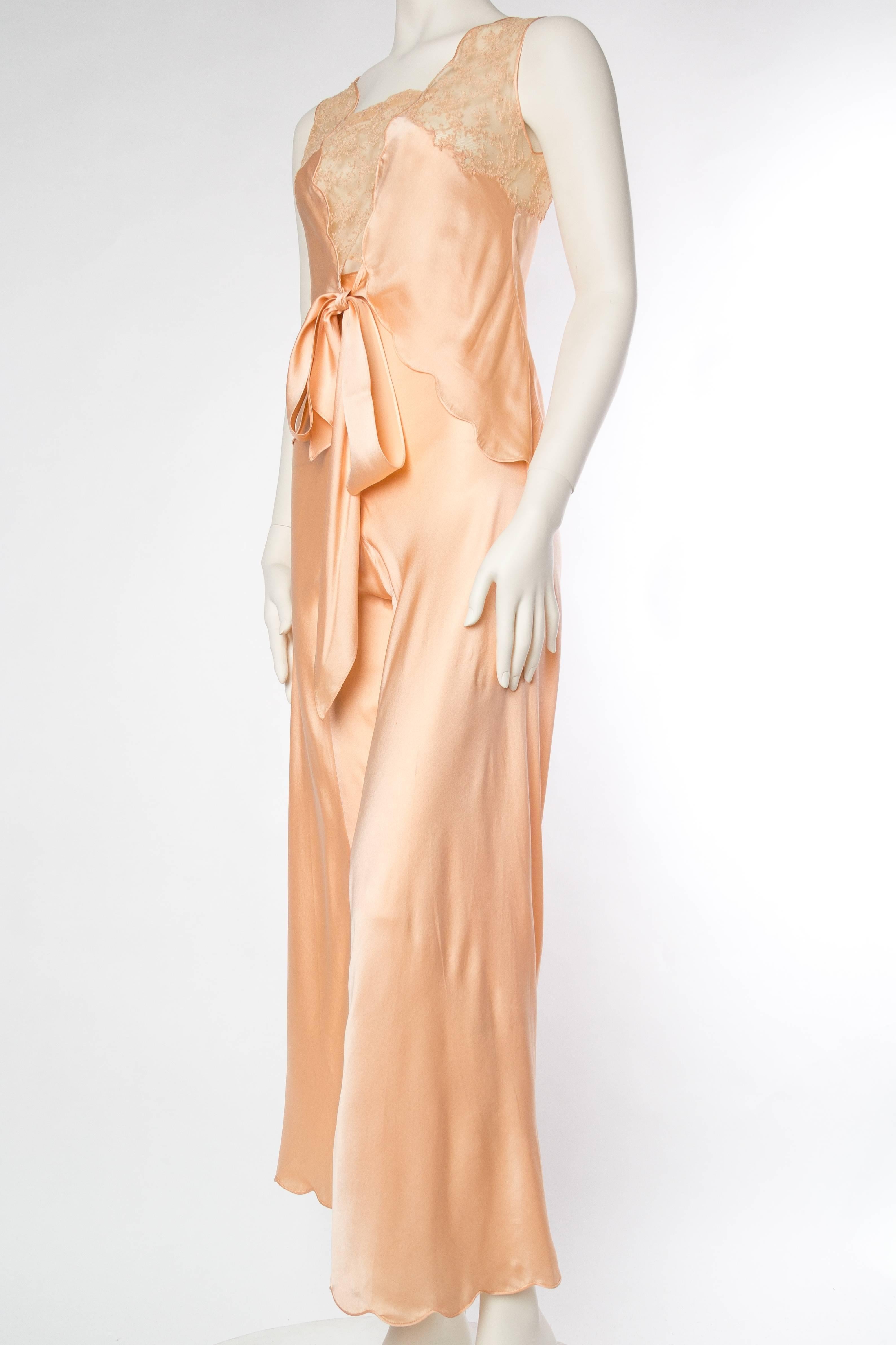 Sensual 1930s Silk Couture Pajamas 1
