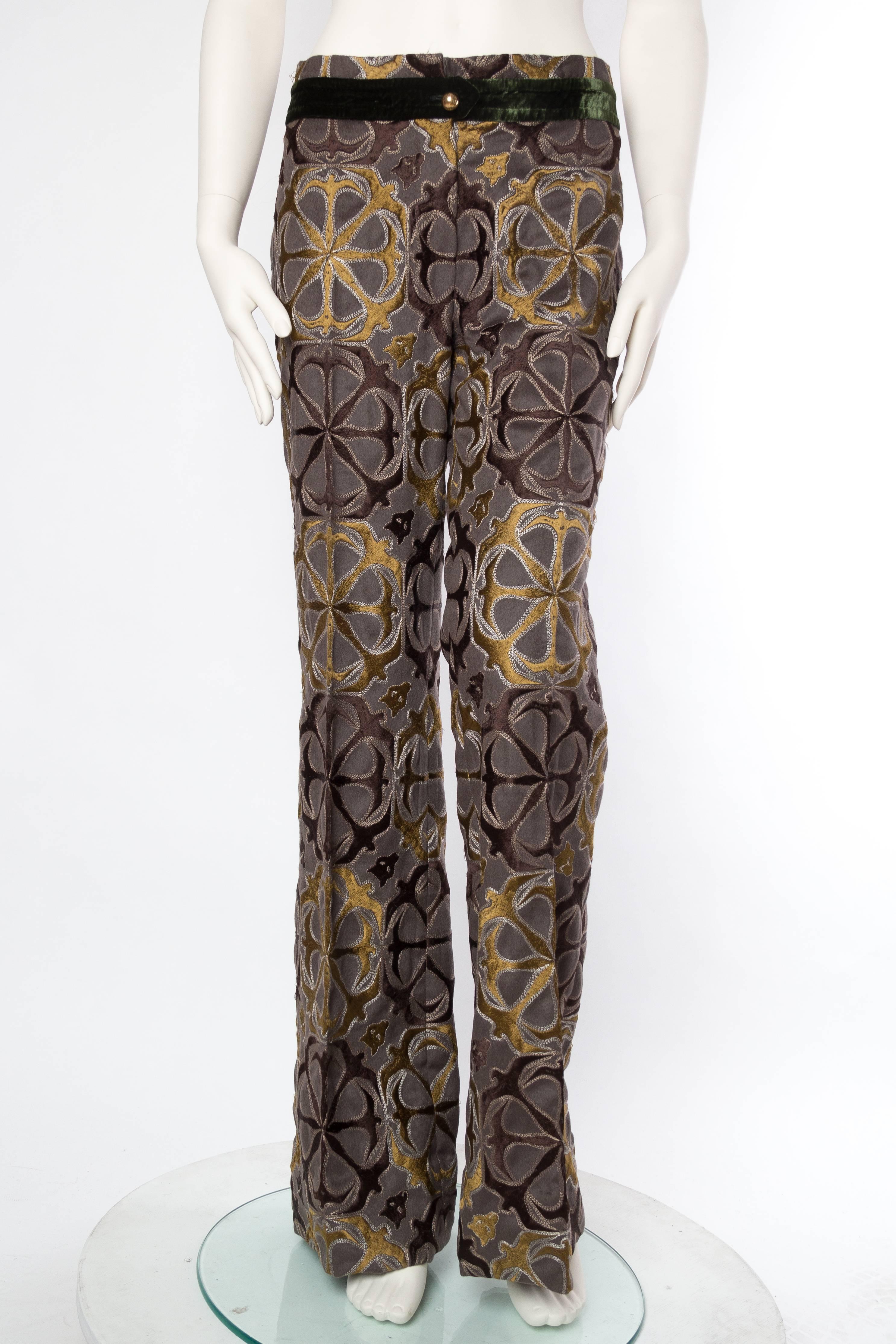 Black Gianfranco Ferre Fully Embroidered Trousers