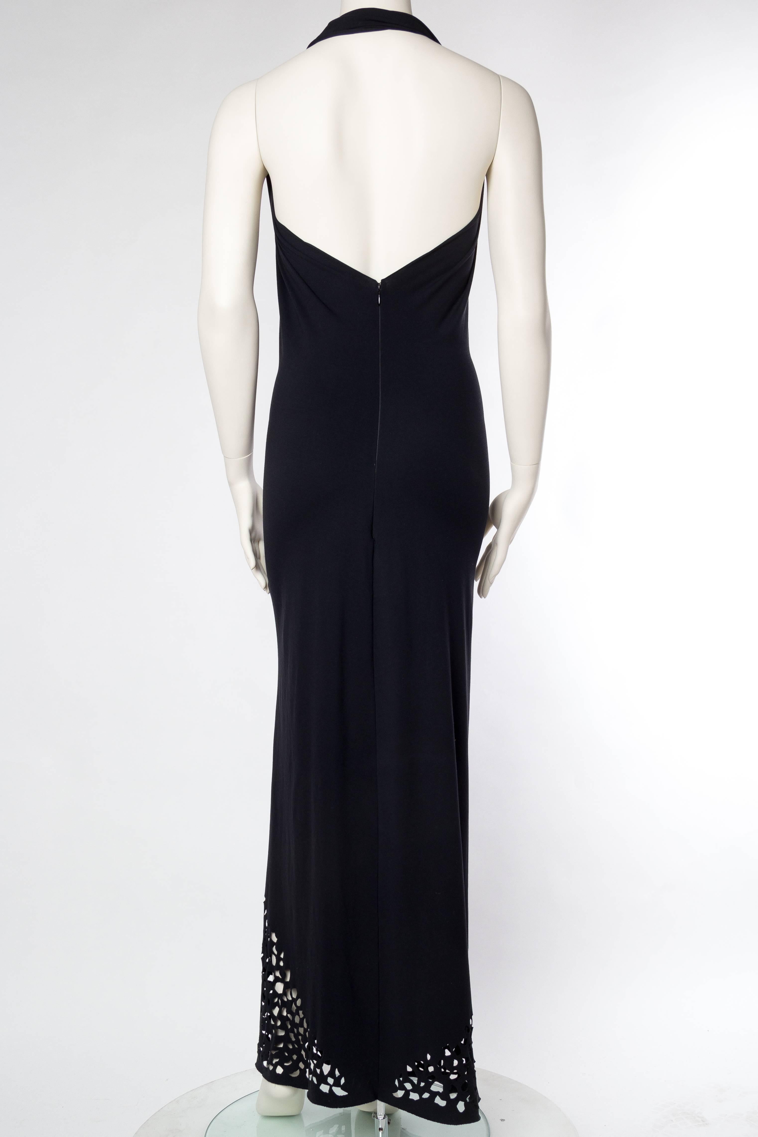 Women's Plunging Backless Slinky Jersey Gown By Karl Lagerfeld