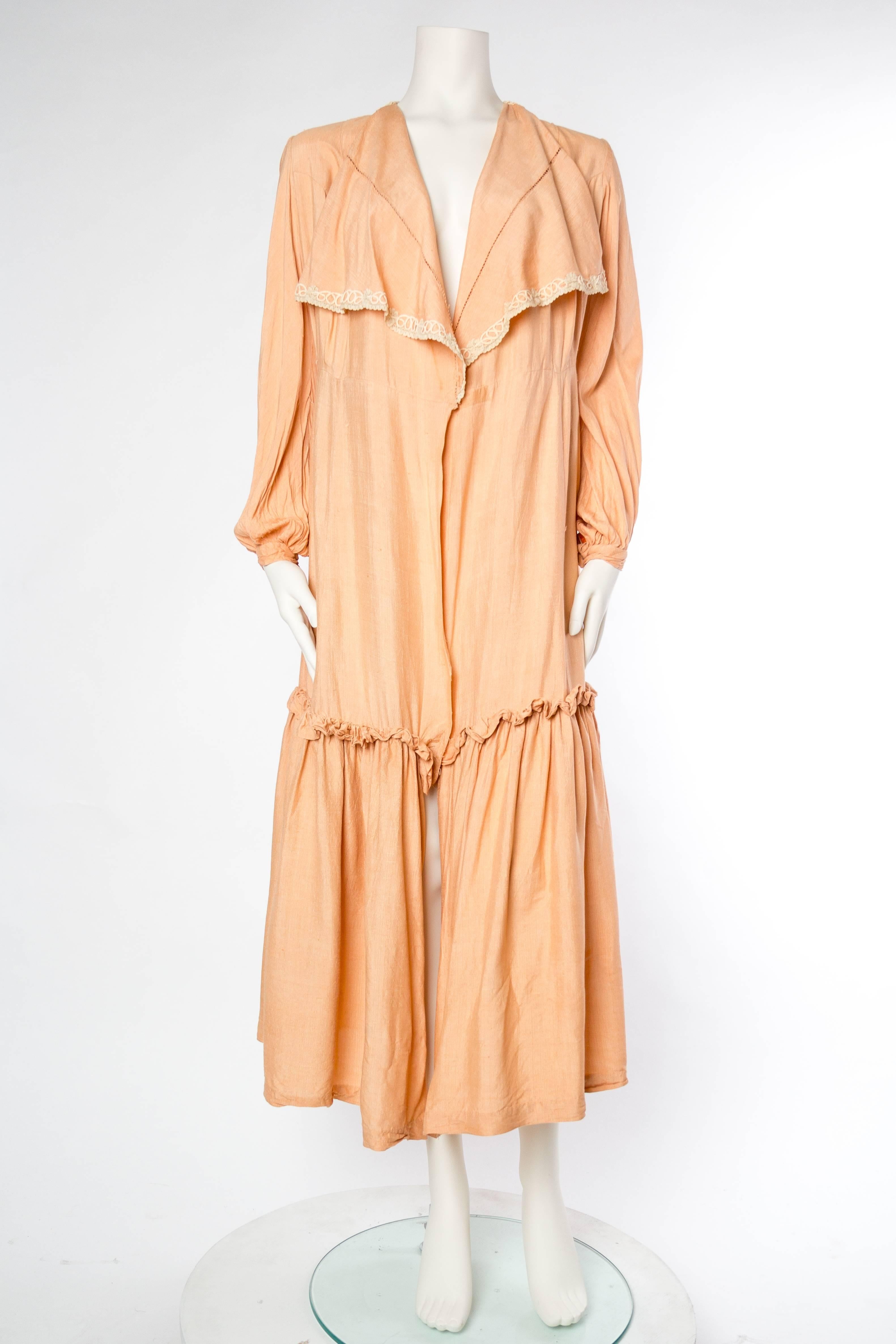 Orange 1930s Silk Duster Coat