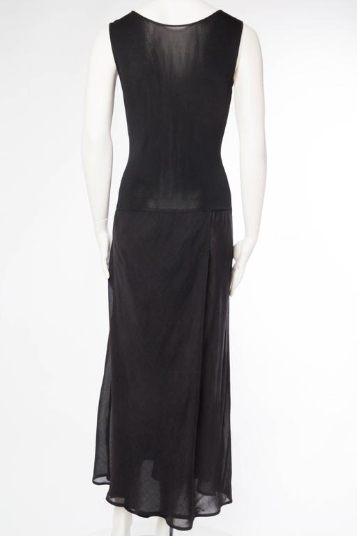 Calvin Klein Jersey and Bias Gorgette Dress at 1stDibs