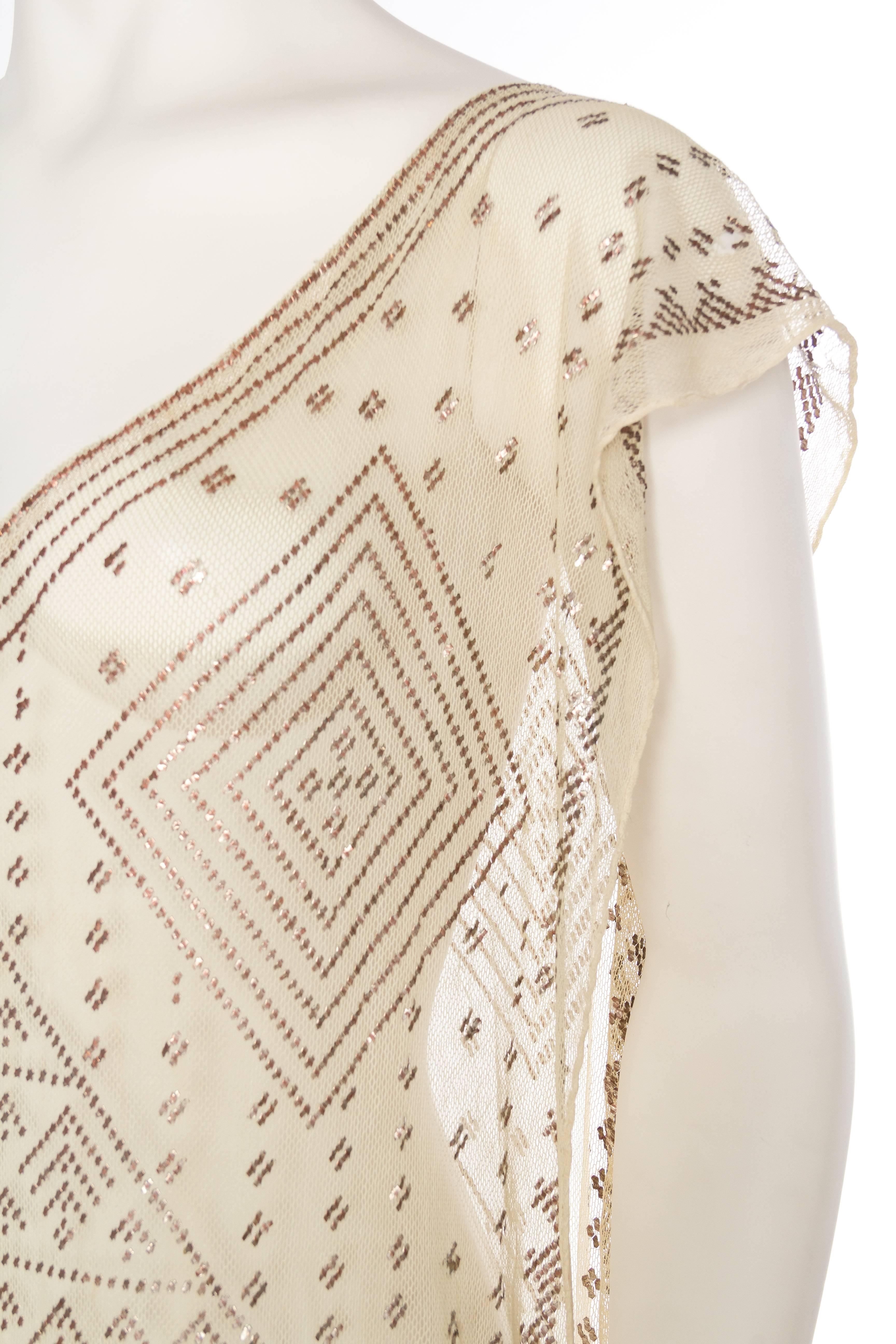 Women's 1920s Egyptian Assuit Net and Silver Dress