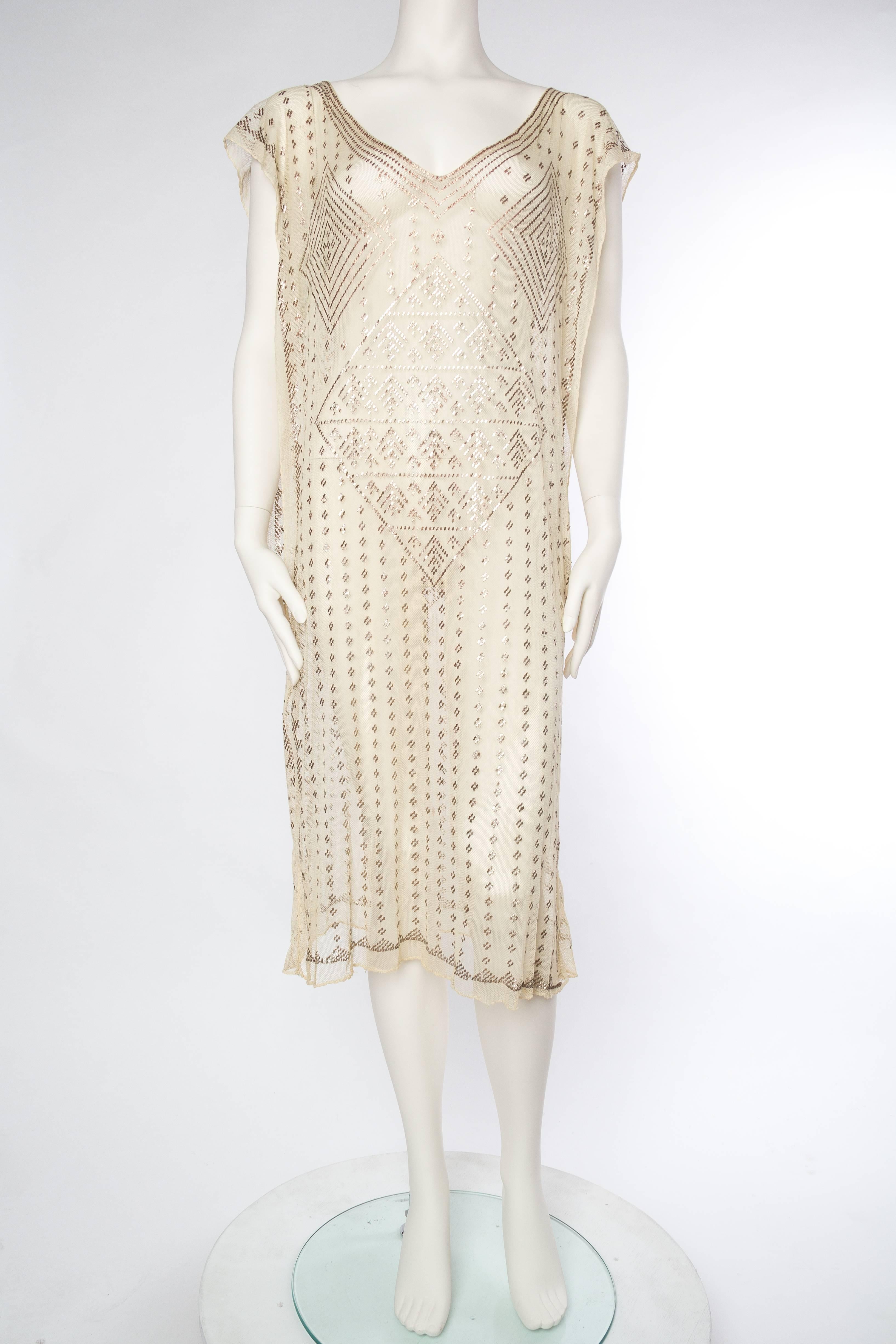 1920s Assuit Net and Silver Dress