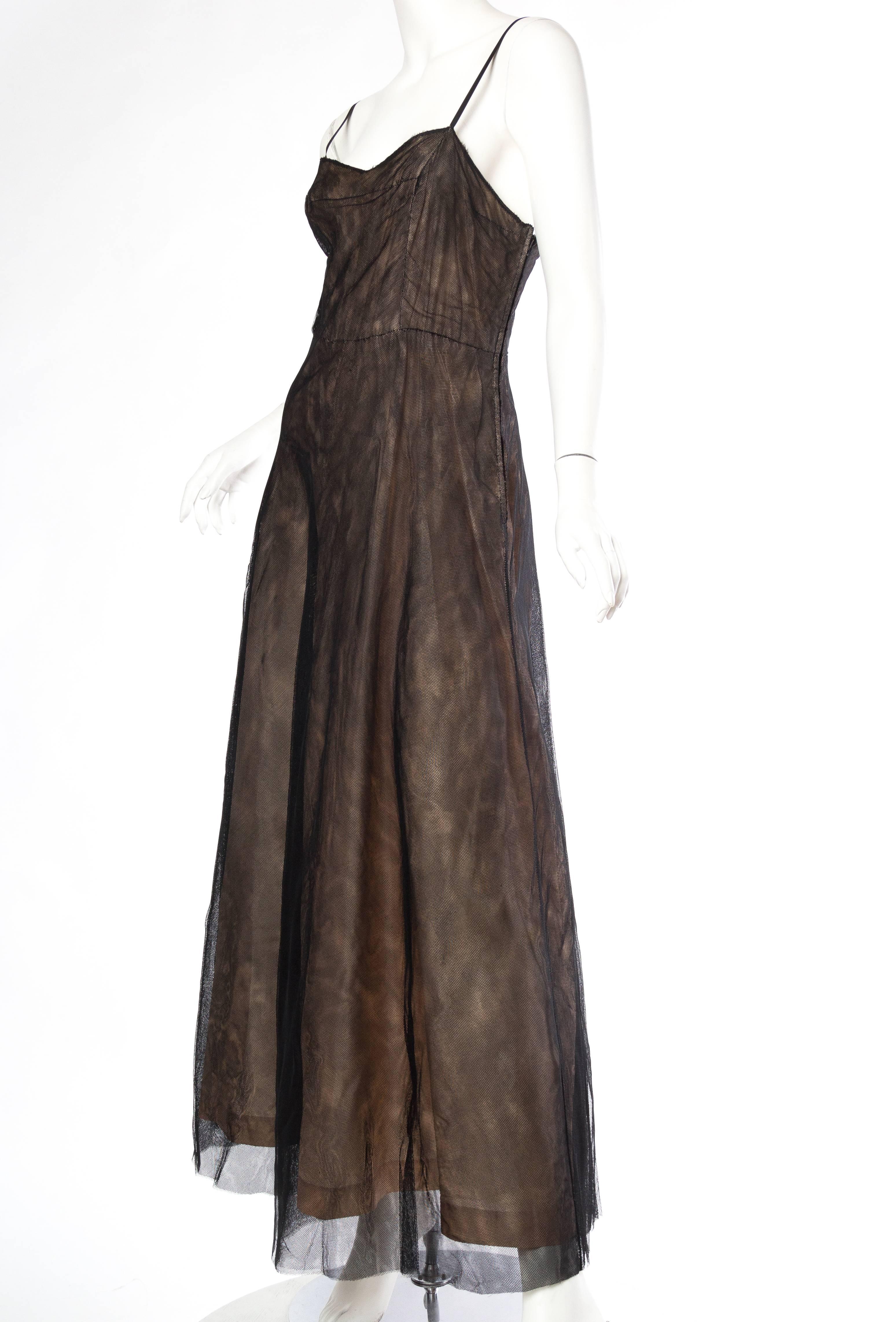 1980 VALENTINO Black Silk Tulle Couture Quality Gown With Lace And Crystal Bodi 1
