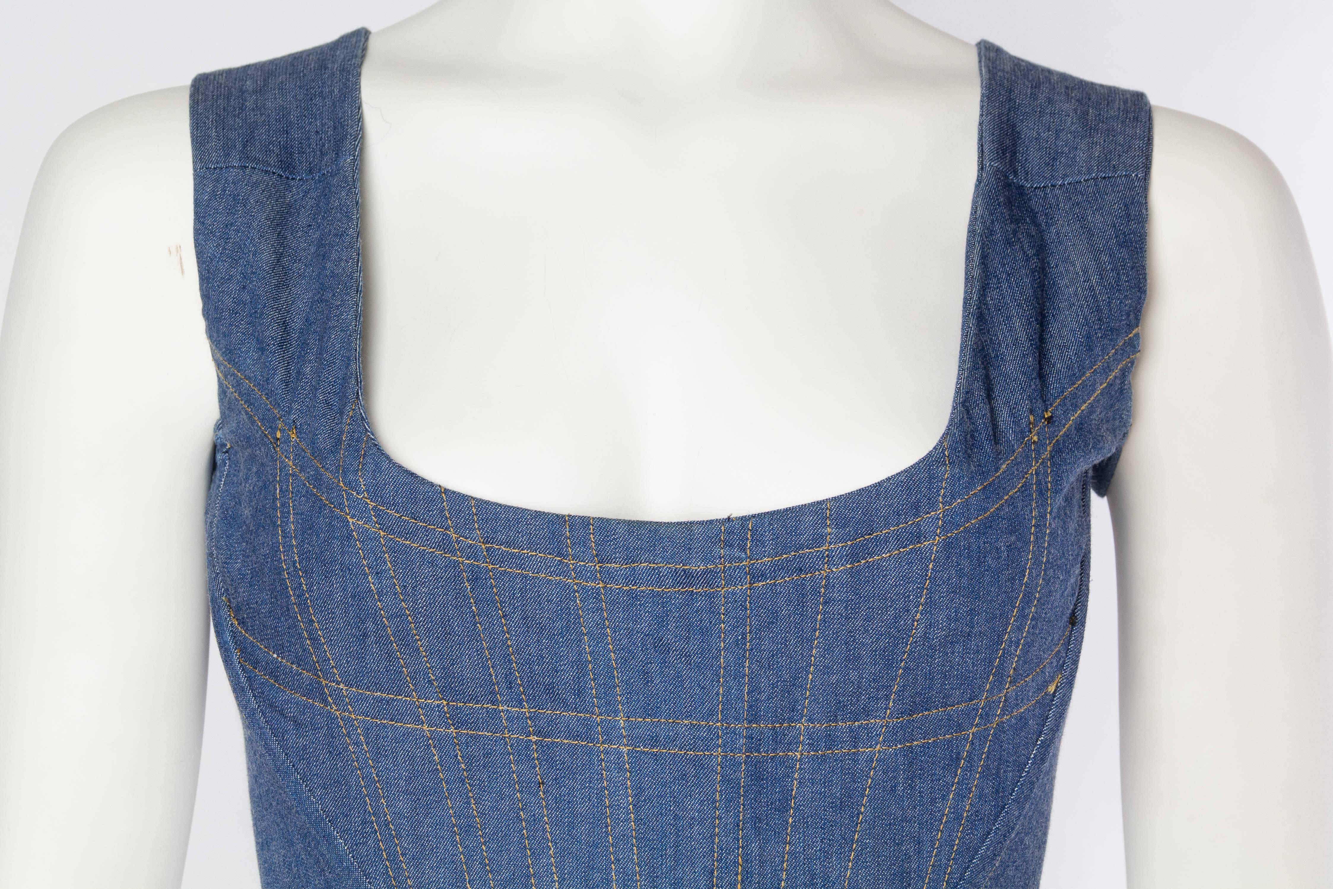 Vivienne Westwood Anglomania Denim Corset In Excellent Condition In New York, NY