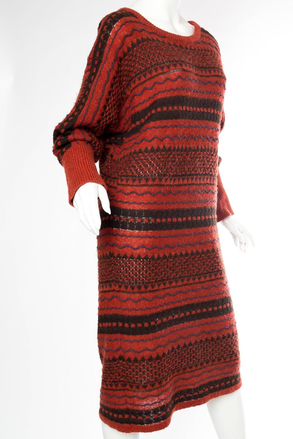 Rare Early Issey Miyake 1970s Knit Sweater Dress For Sale at 1stdibs