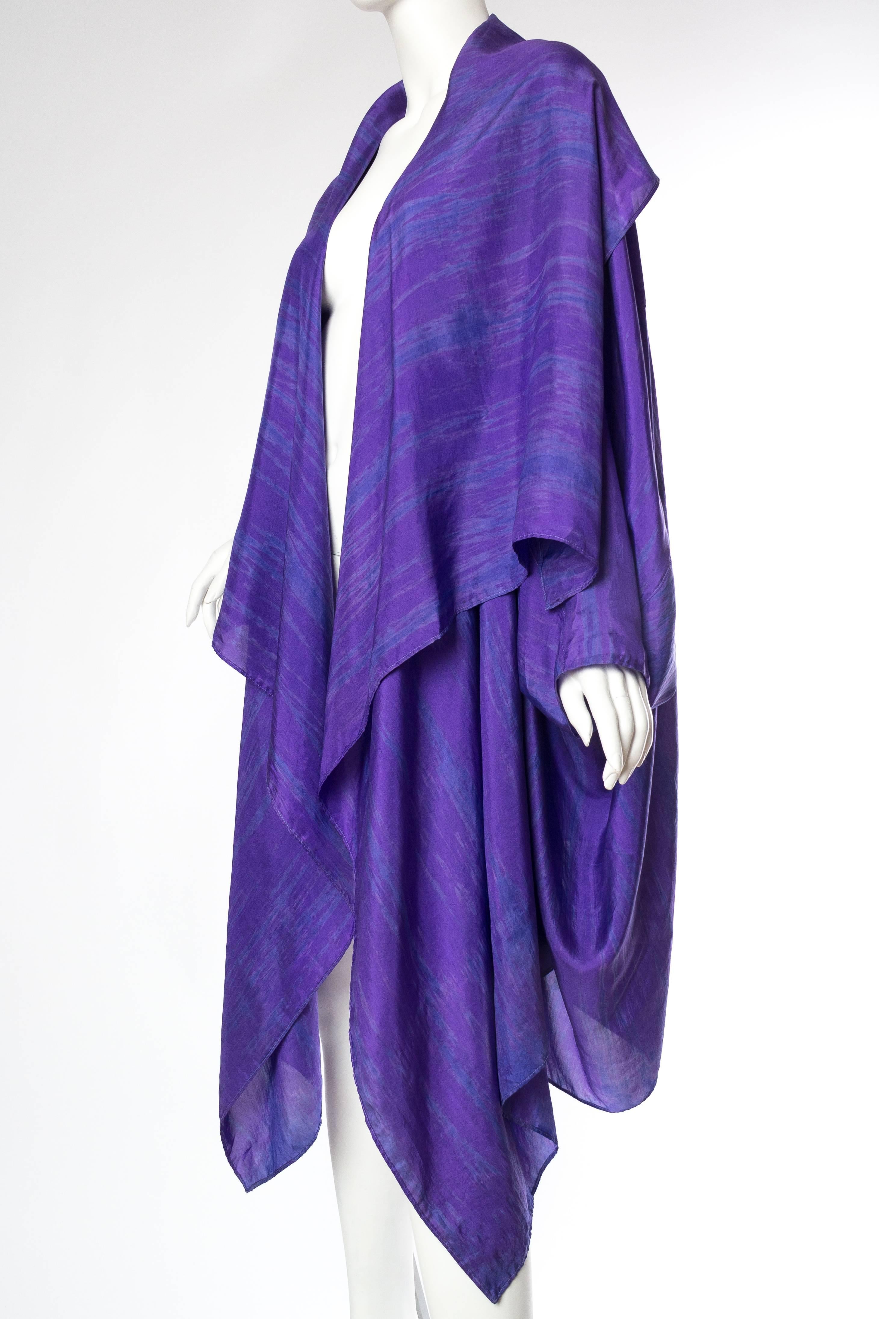 Purple Issey Miyake Style Silk Tunic Jacket