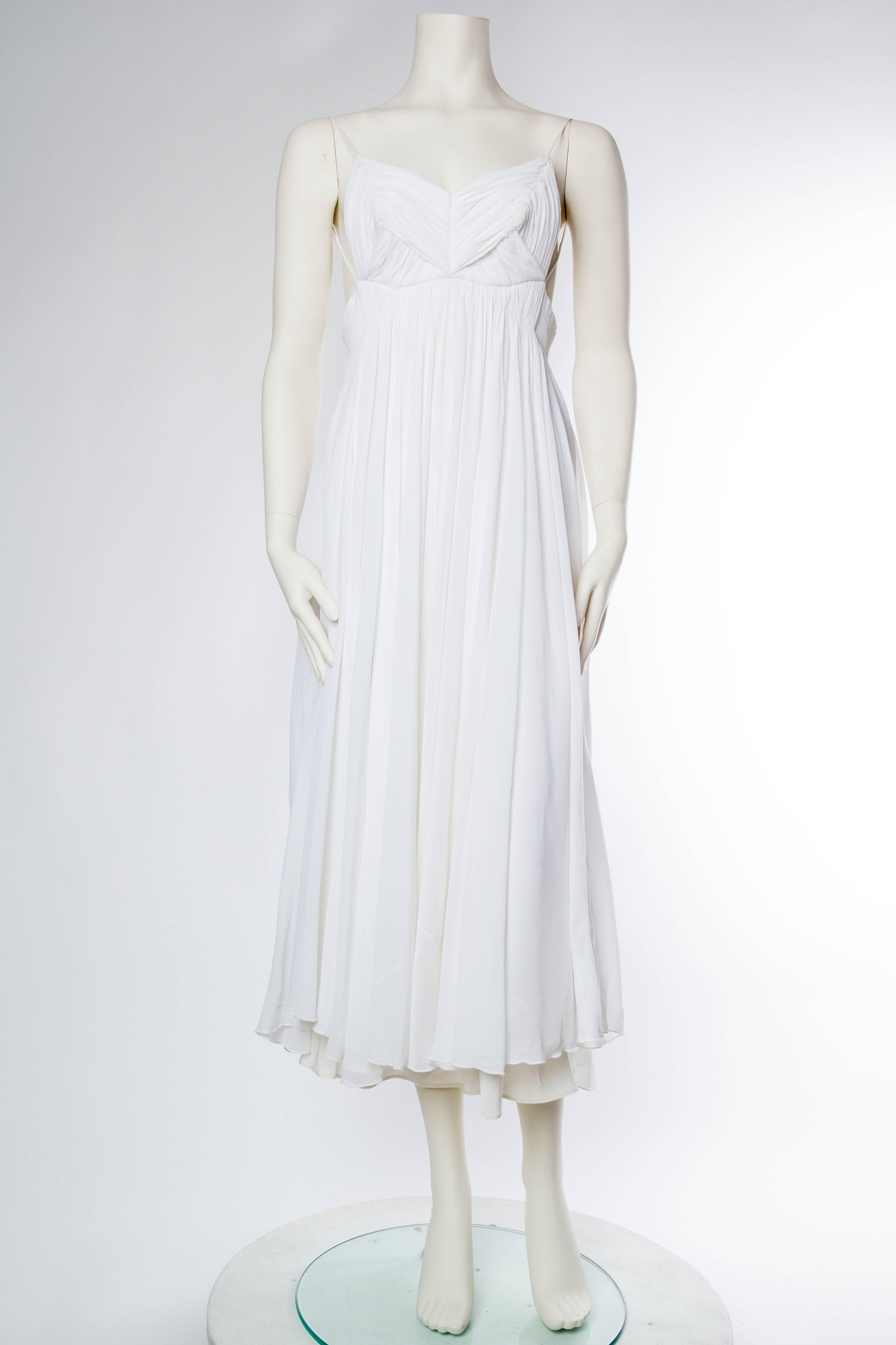 Gray Exquisite Madame Gres Style Pleated Chiffon Dress