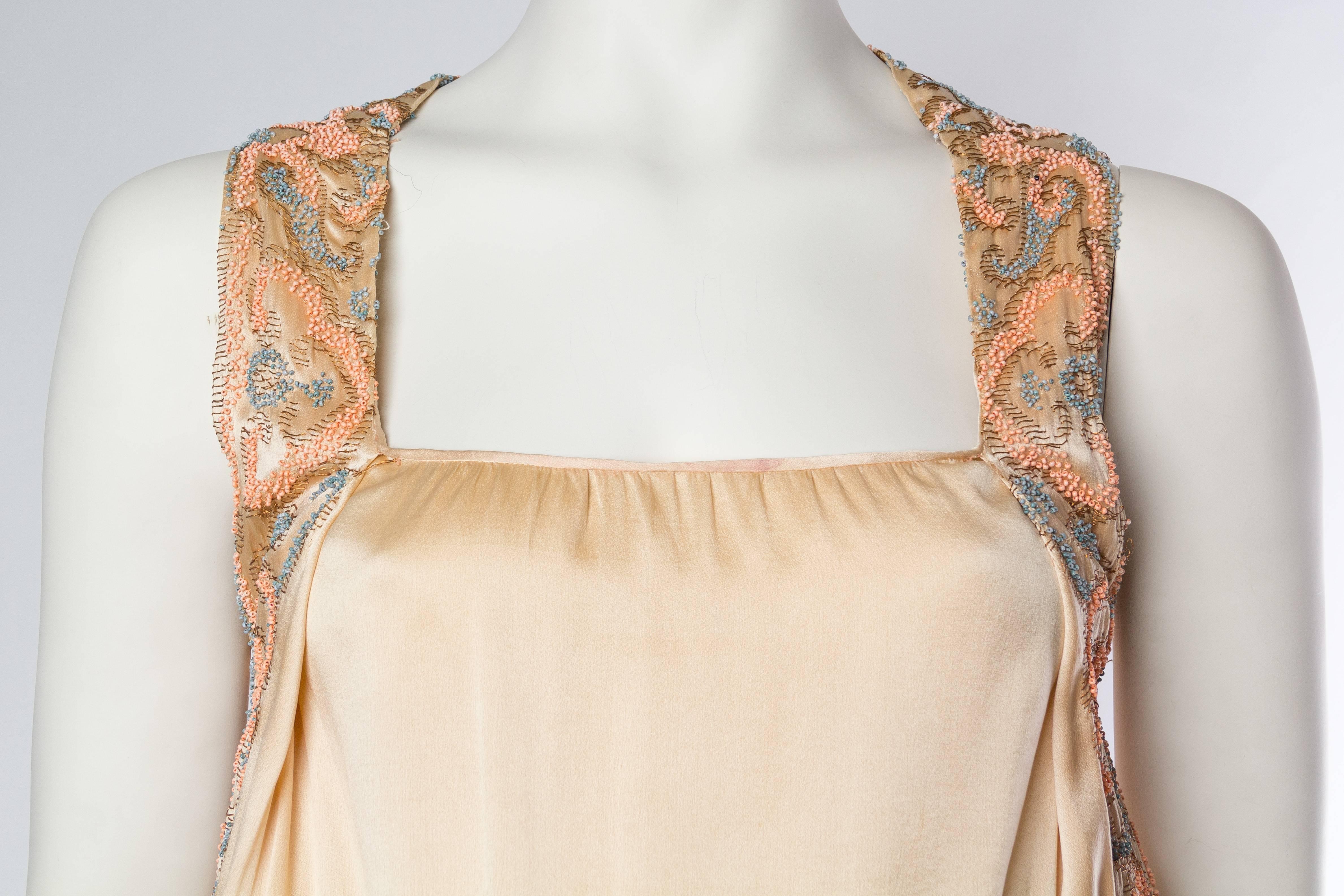 Late Edwardian Beaded Silk Dress 1