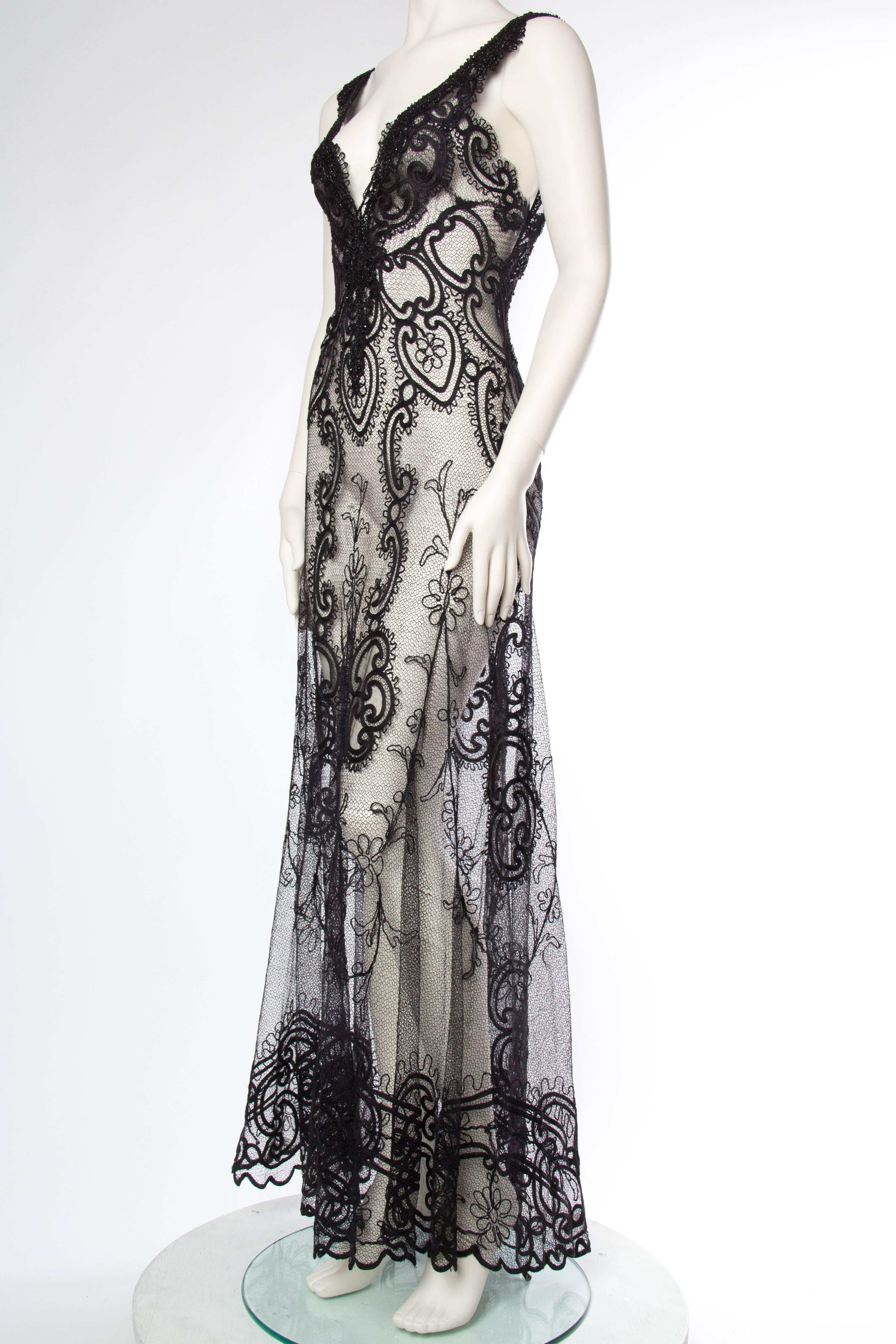 Beaded Belle Epoch Lace and Net Gown In Excellent Condition In New York, NY