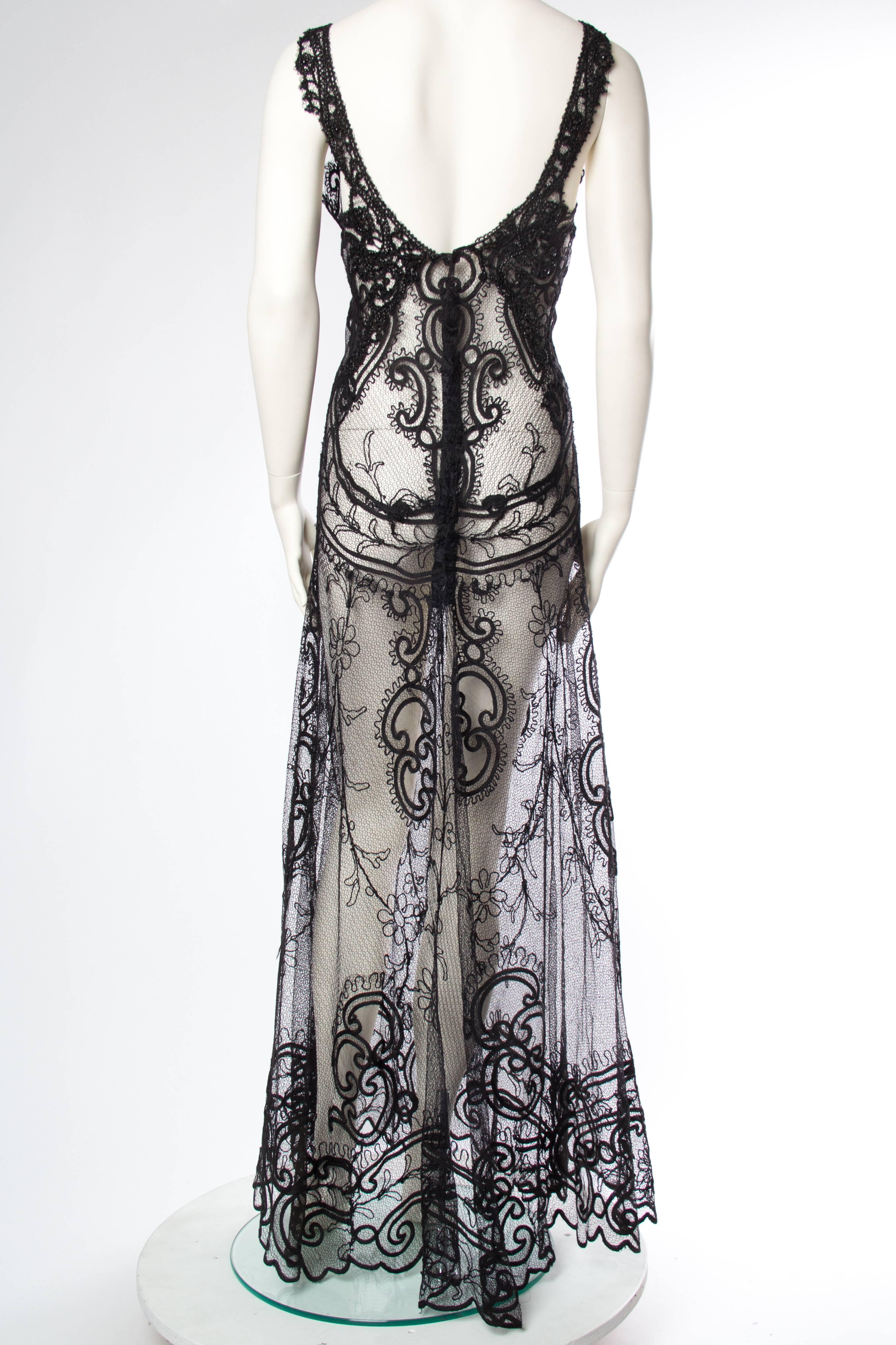 Women's Beaded Belle Epoch Lace and Net Gown