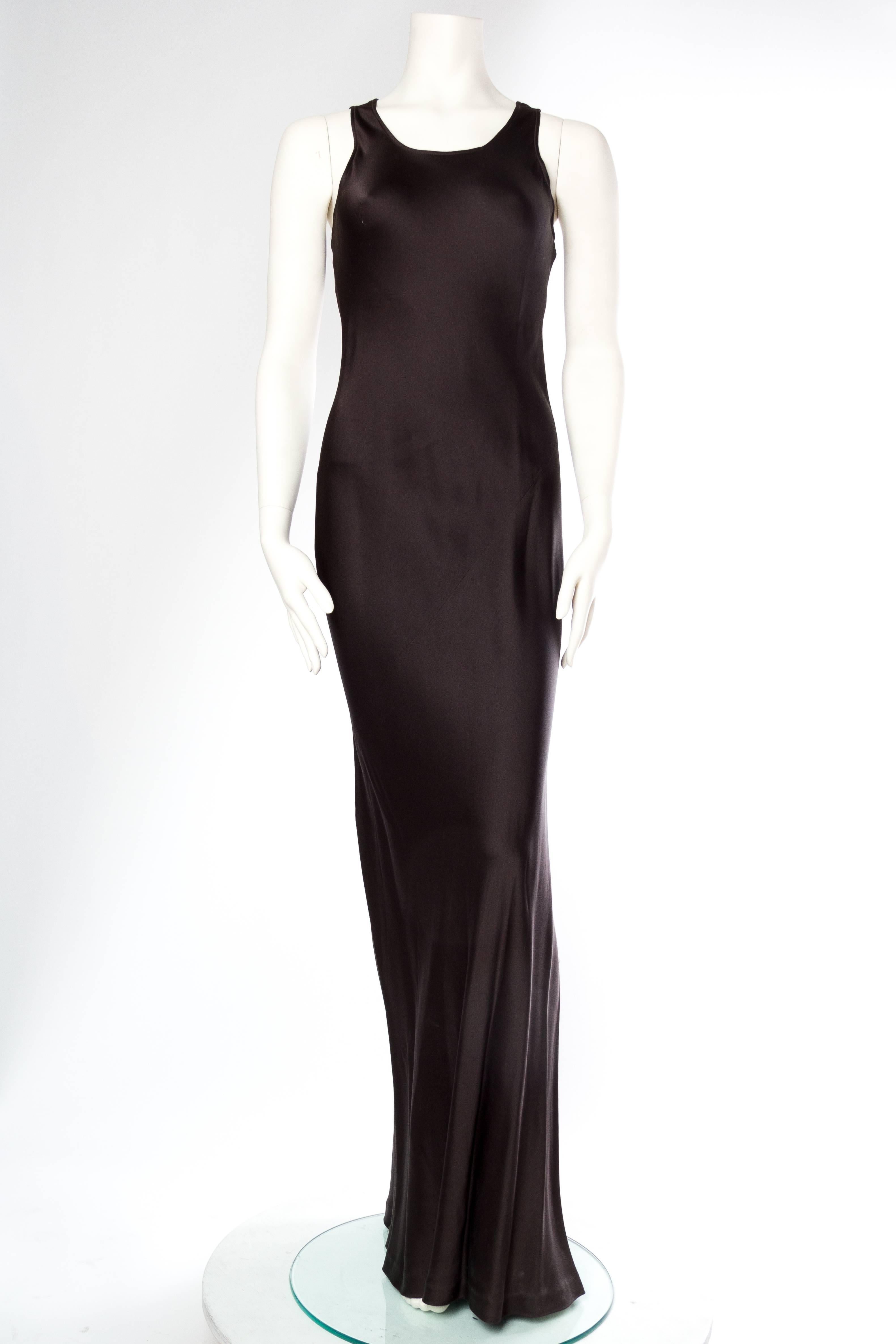 Black 1990s Minimal Bias-Cut Donna Karan Gown