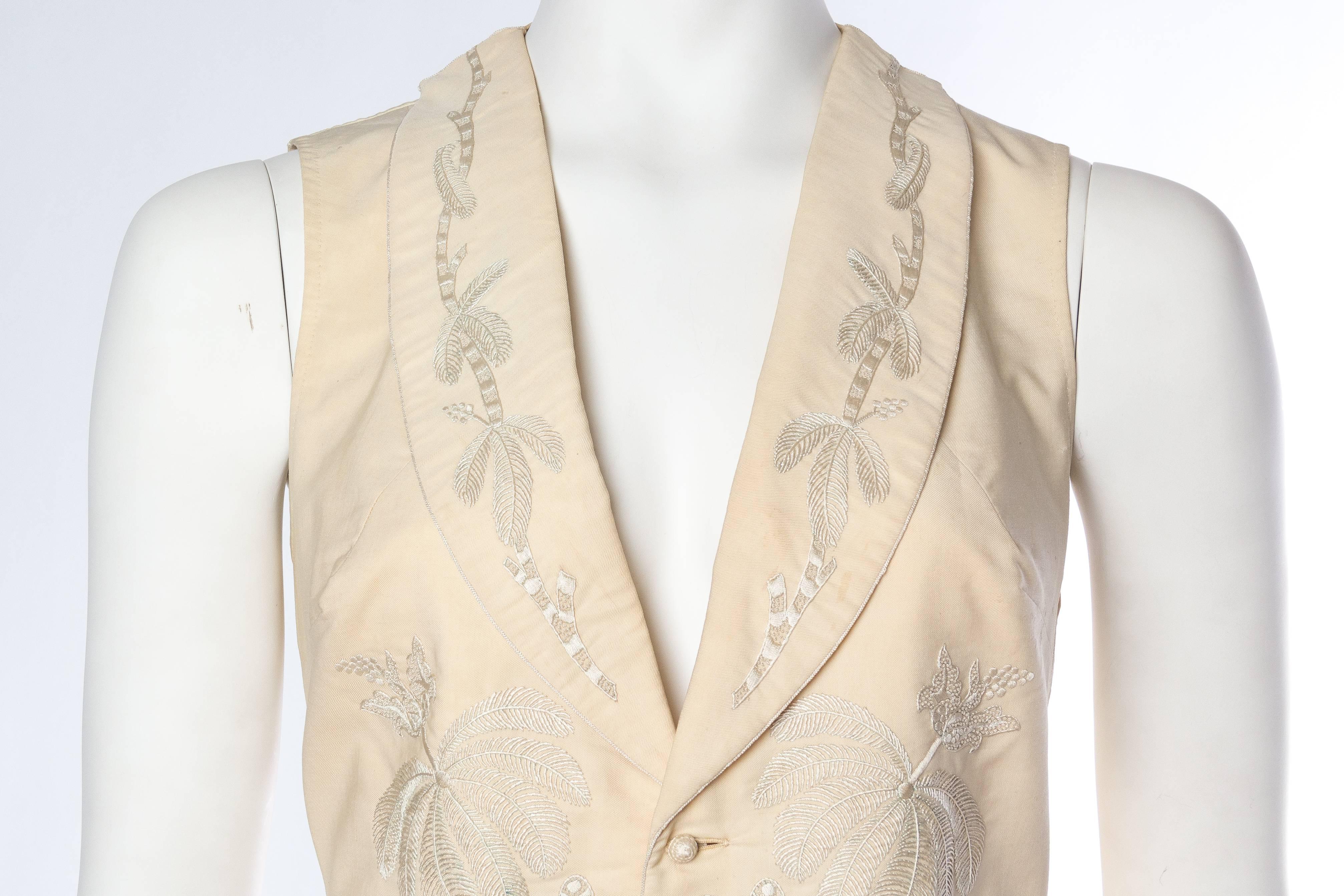 Victorian Gilet With Hand Embroidered Palms 1